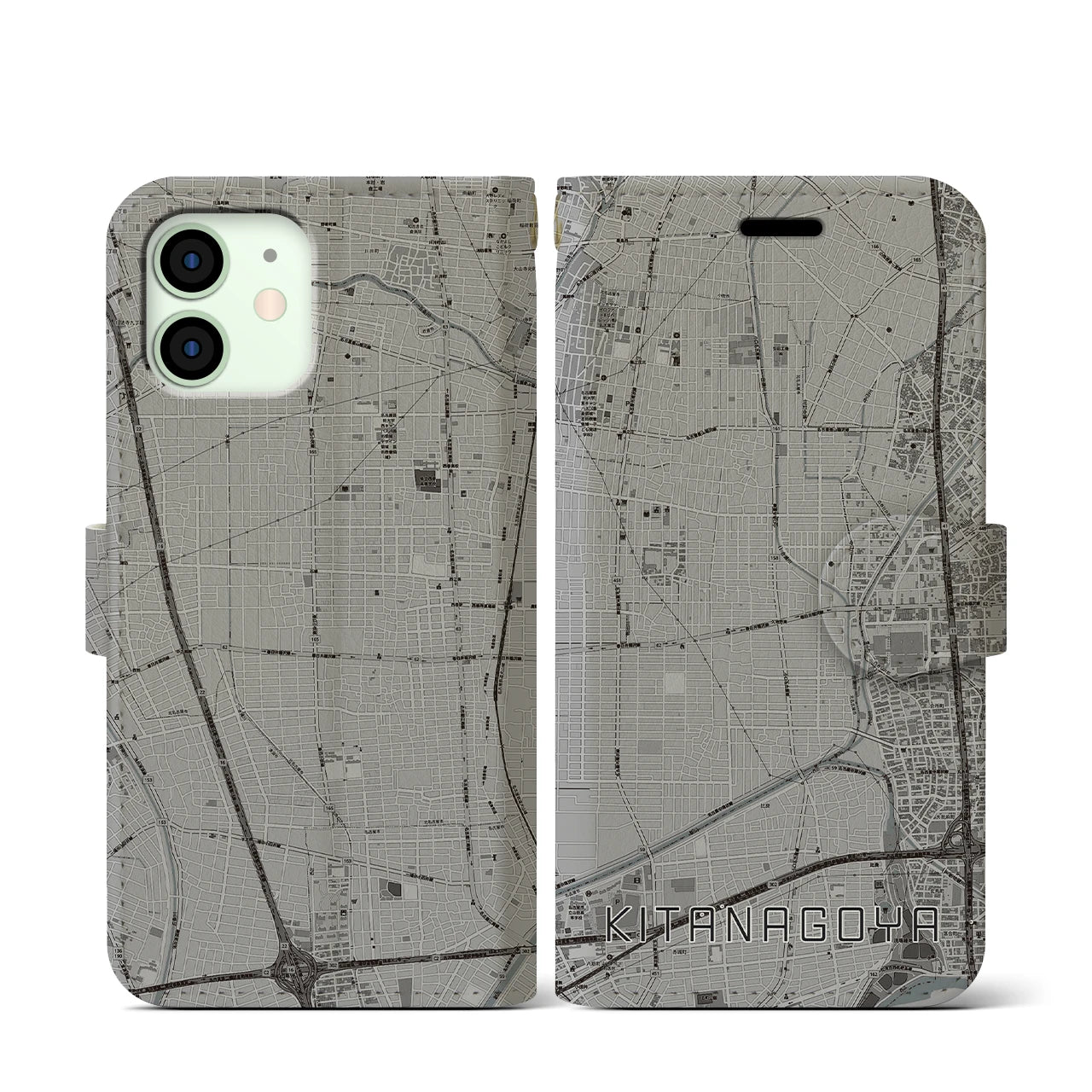 【北名古屋(愛知県)】地図柄iPhoneケース(手帳タイプ)