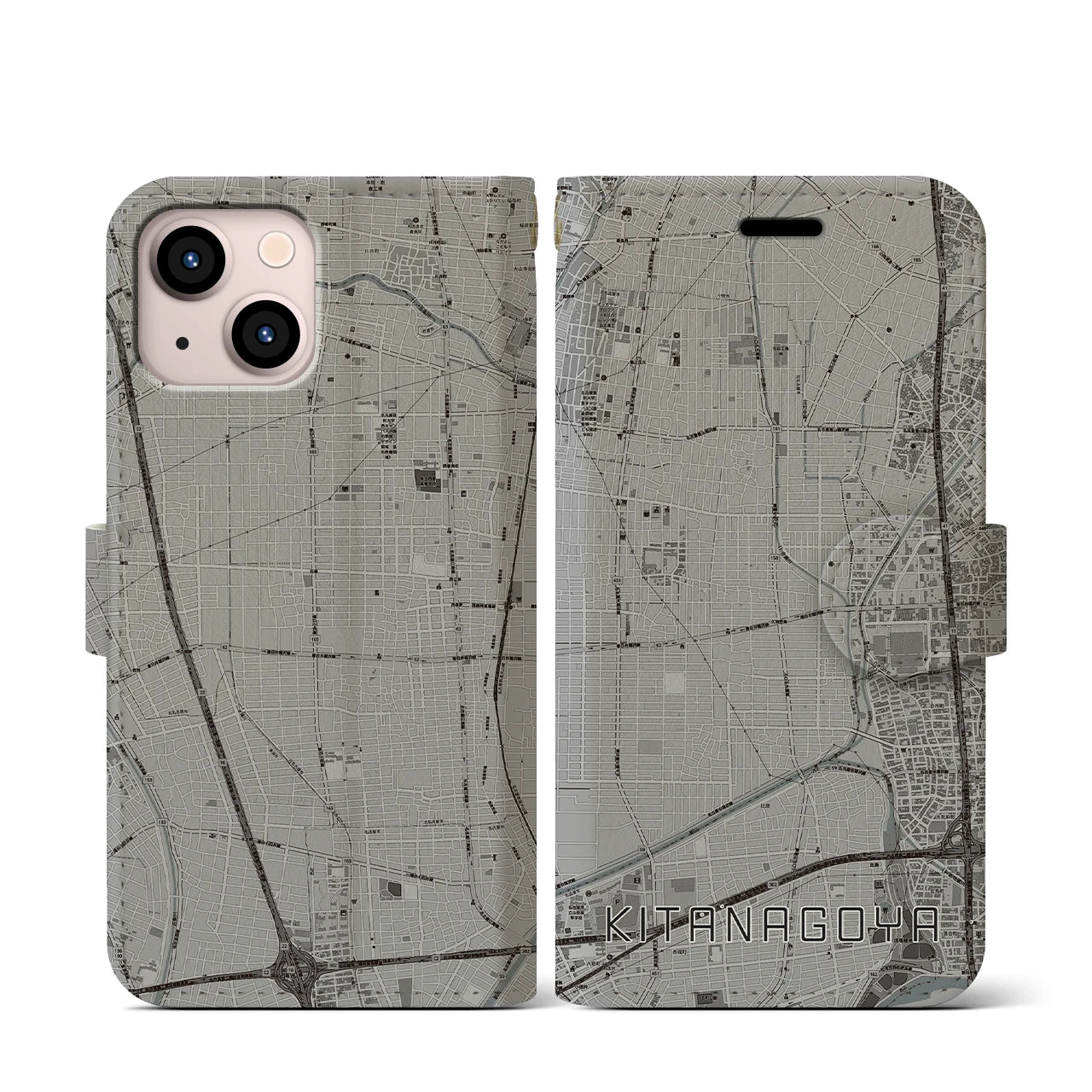 【北名古屋(愛知県)】地図柄iPhoneケース(手帳タイプ)