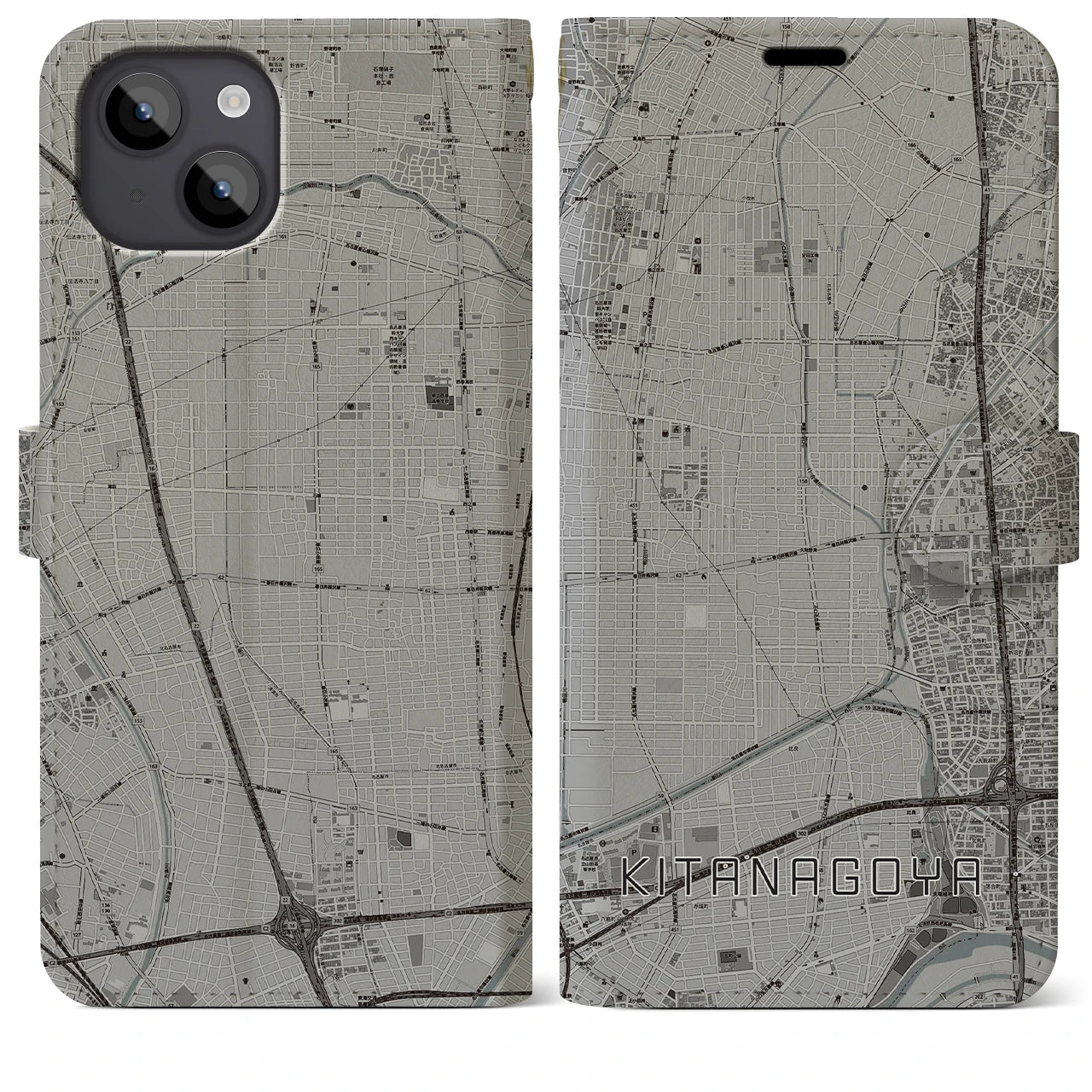 【北名古屋(愛知県)】地図柄iPhoneケース(手帳タイプ)