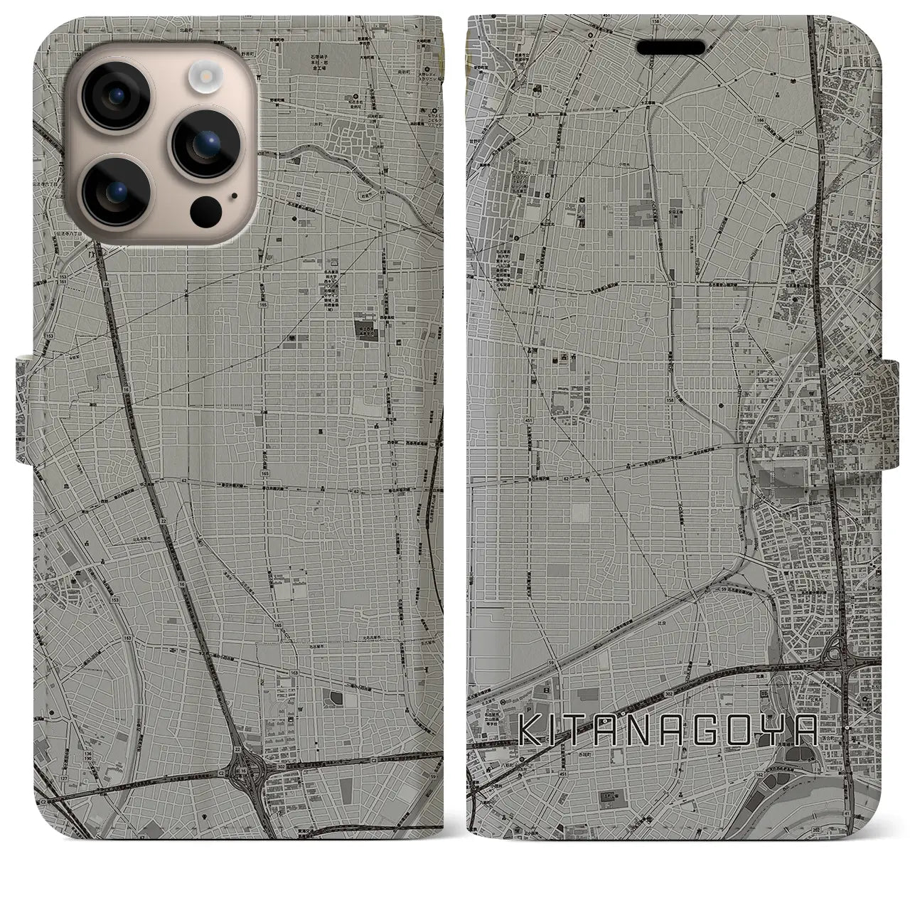 【北名古屋(愛知県)】地図柄iPhoneケース(手帳タイプ)