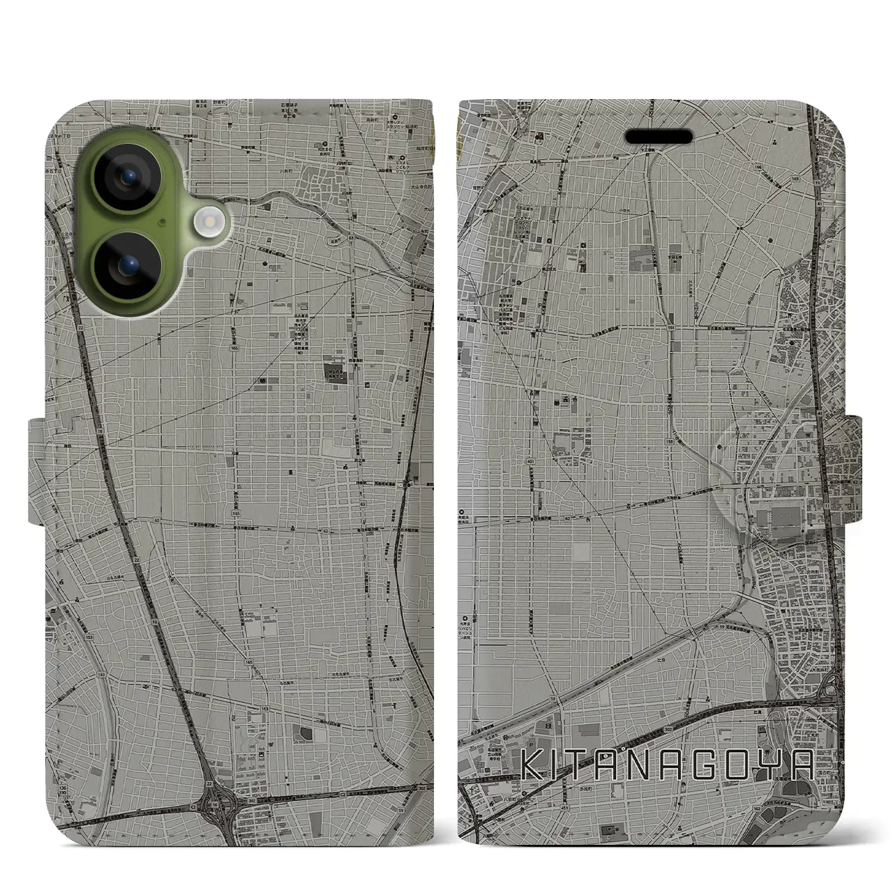 【北名古屋(愛知県)】地図柄iPhoneケース(手帳タイプ)