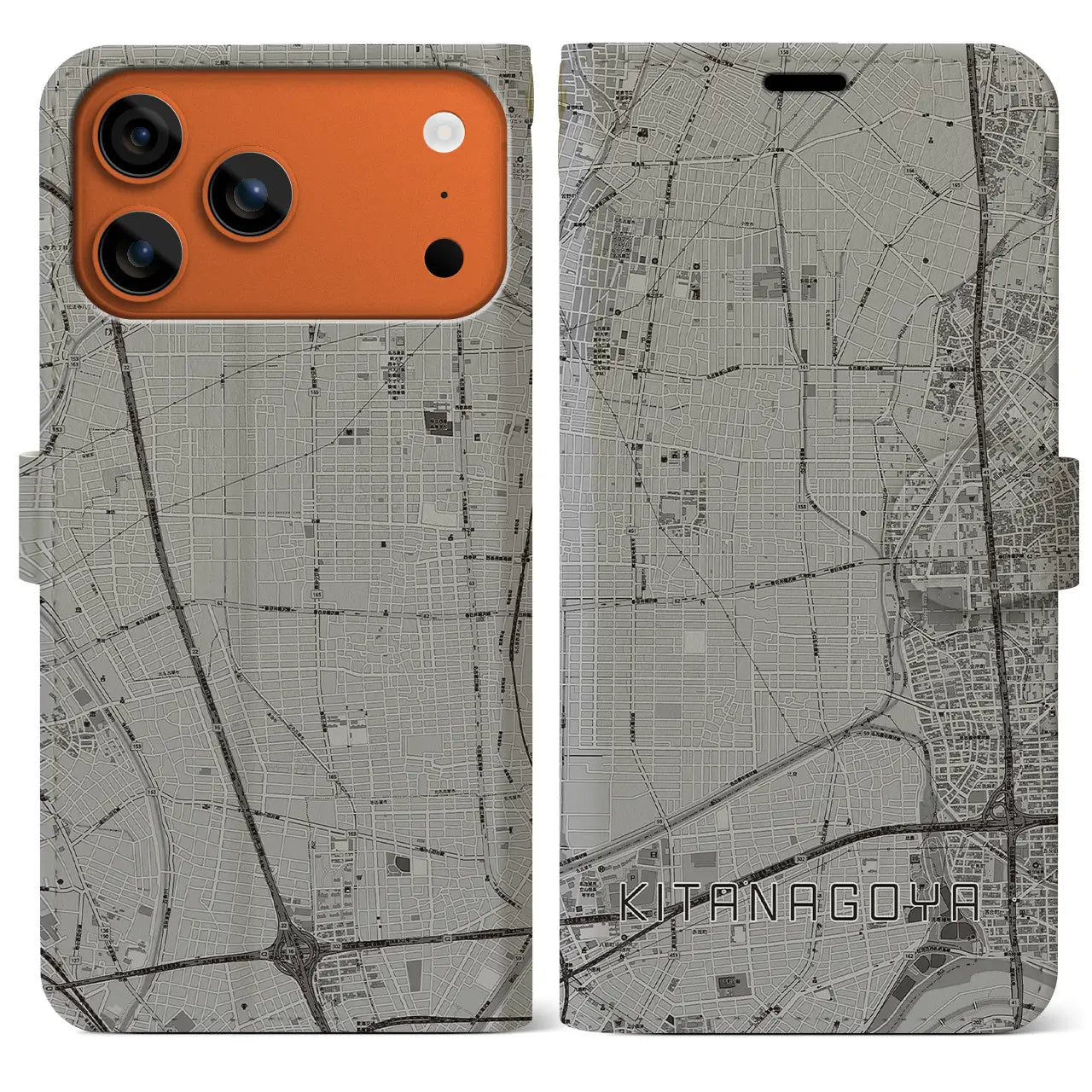 【北名古屋(愛知県)】地図柄iPhoneケース(手帳タイプ)