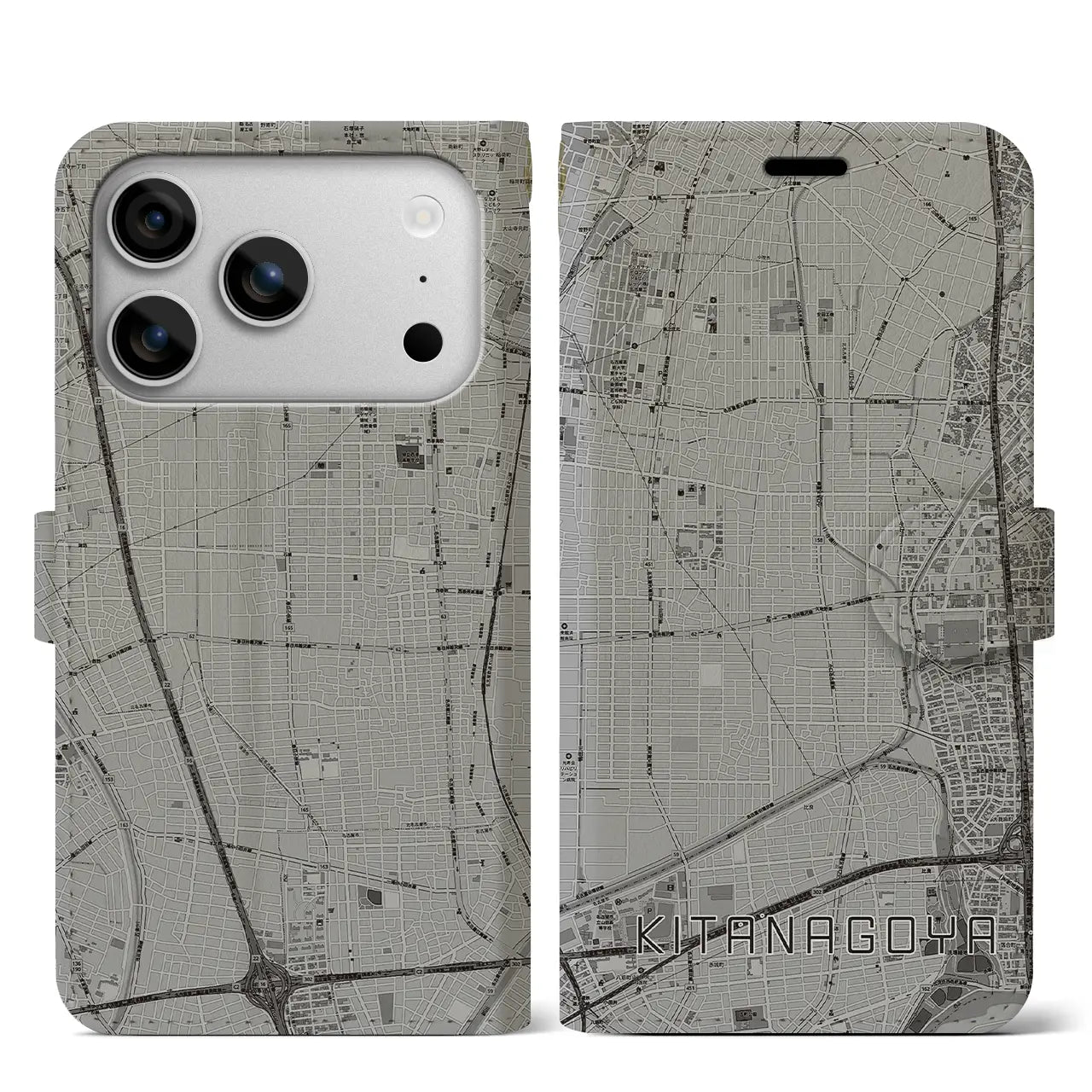 【北名古屋(愛知県)】地図柄iPhoneケース(手帳タイプ)