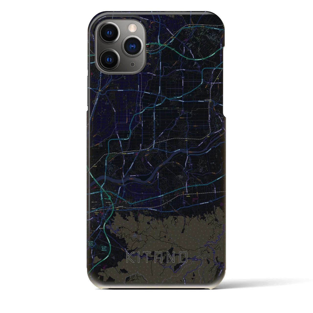 【北野(福岡県)】地図柄iPhoneケース(バックカバータイプ)