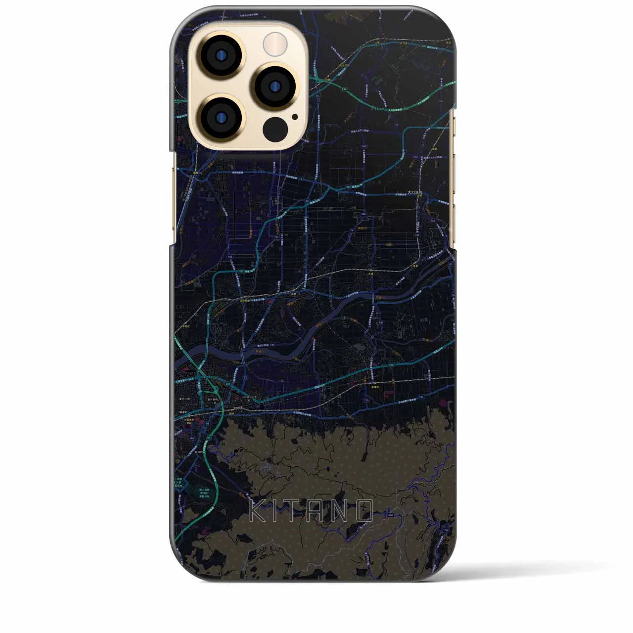 【北野(福岡県)】地図柄iPhoneケース(バックカバータイプ)
