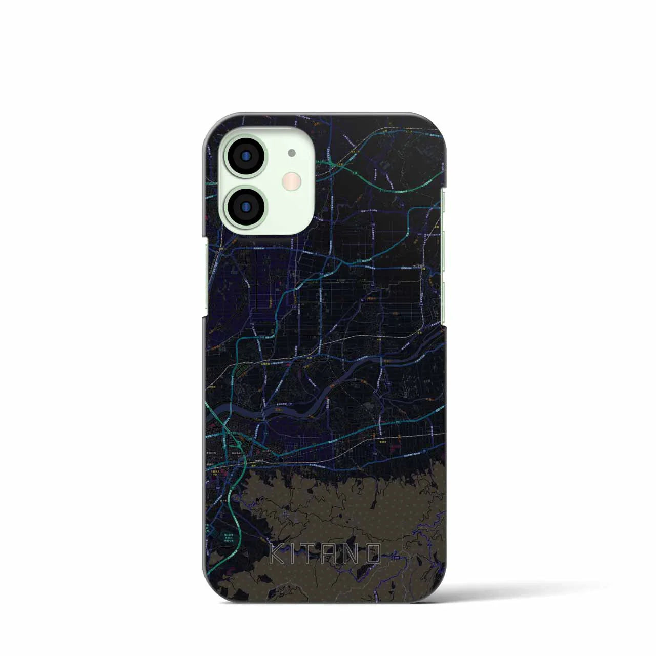 【北野(福岡県)】地図柄iPhoneケース(バックカバータイプ)