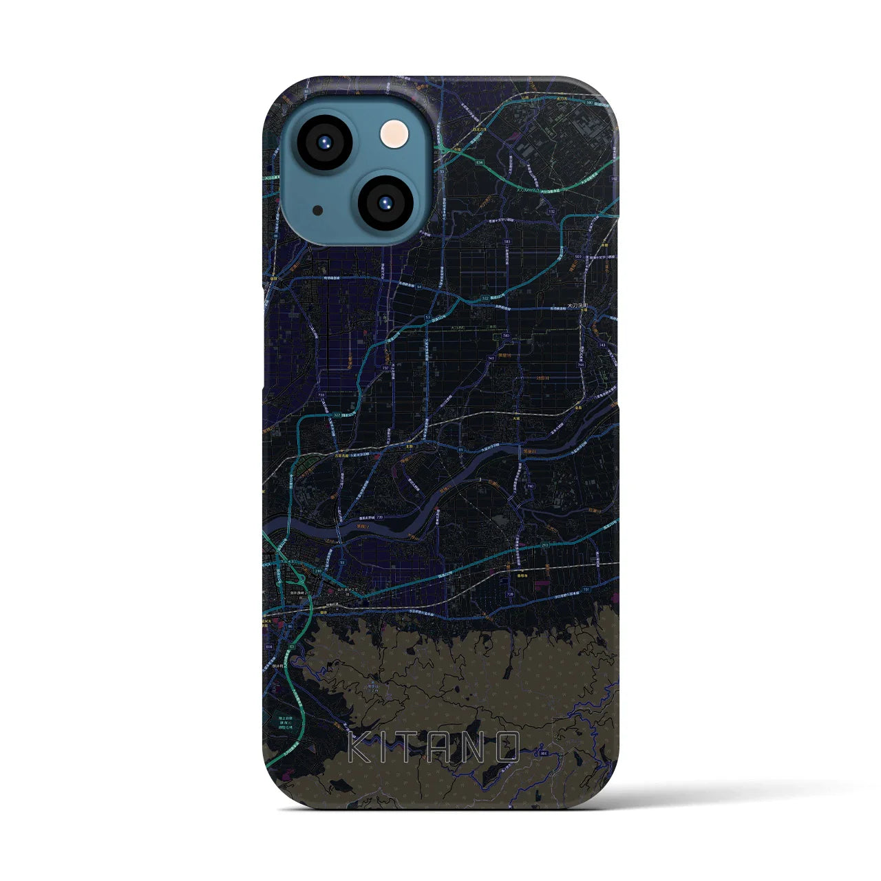 【北野(福岡県)】地図柄iPhoneケース(バックカバータイプ)