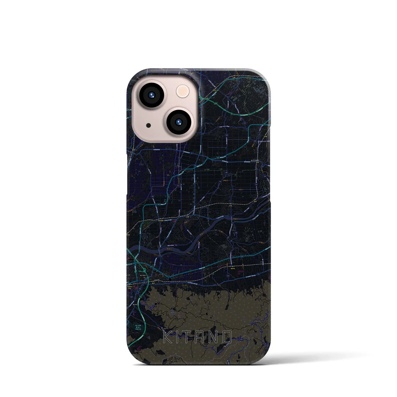 【北野(福岡県)】地図柄iPhoneケース(バックカバータイプ)