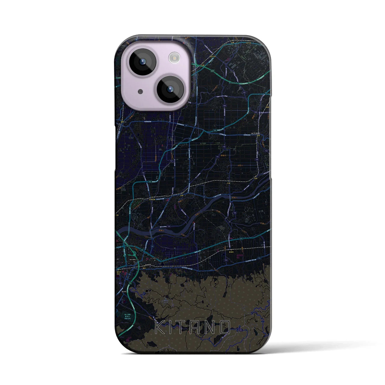 【北野(福岡県)】地図柄iPhoneケース(バックカバータイプ)