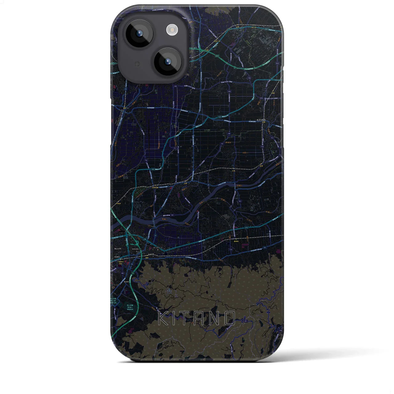 【北野(福岡県)】地図柄iPhoneケース(バックカバータイプ)