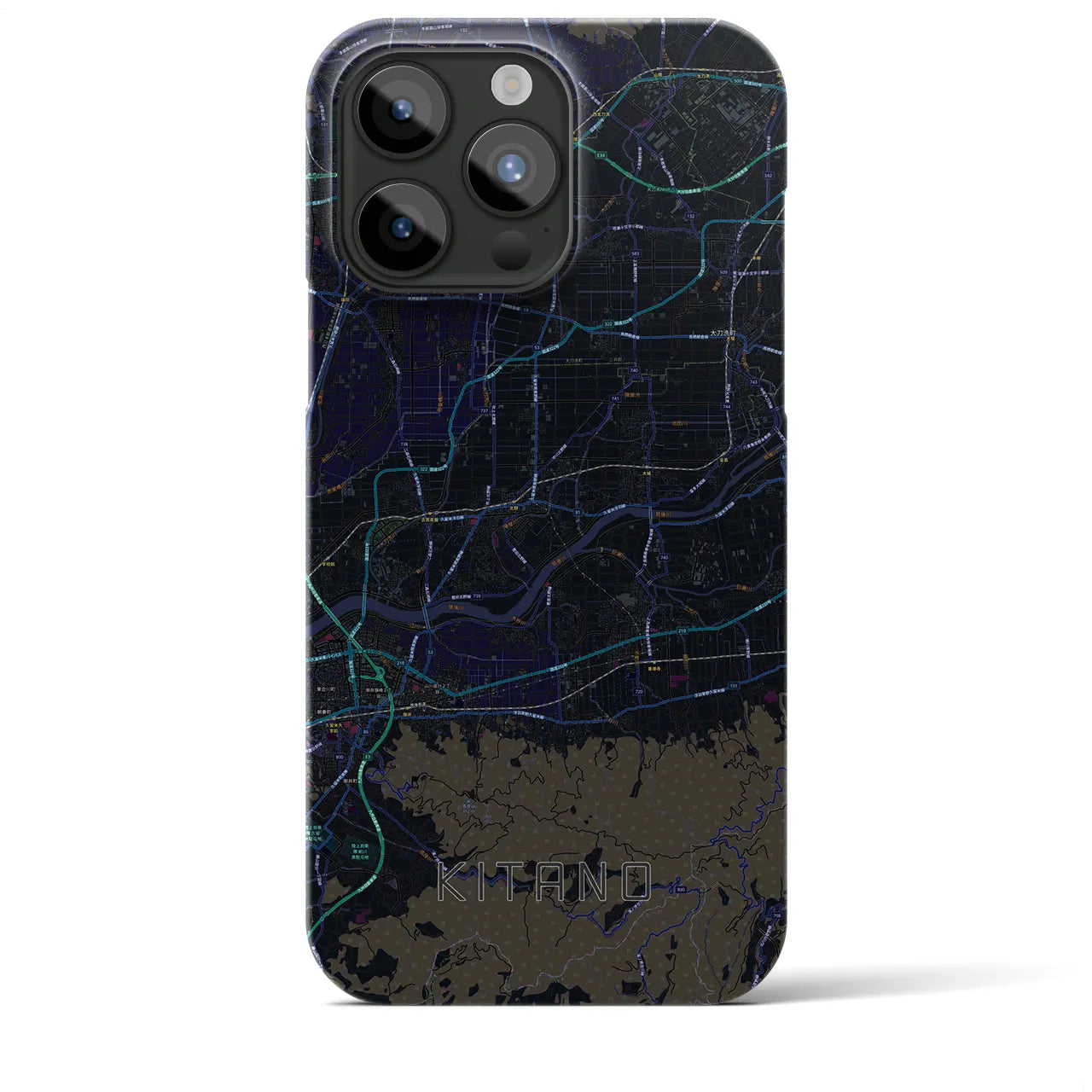 【北野(福岡県)】地図柄iPhoneケース(バックカバータイプ)