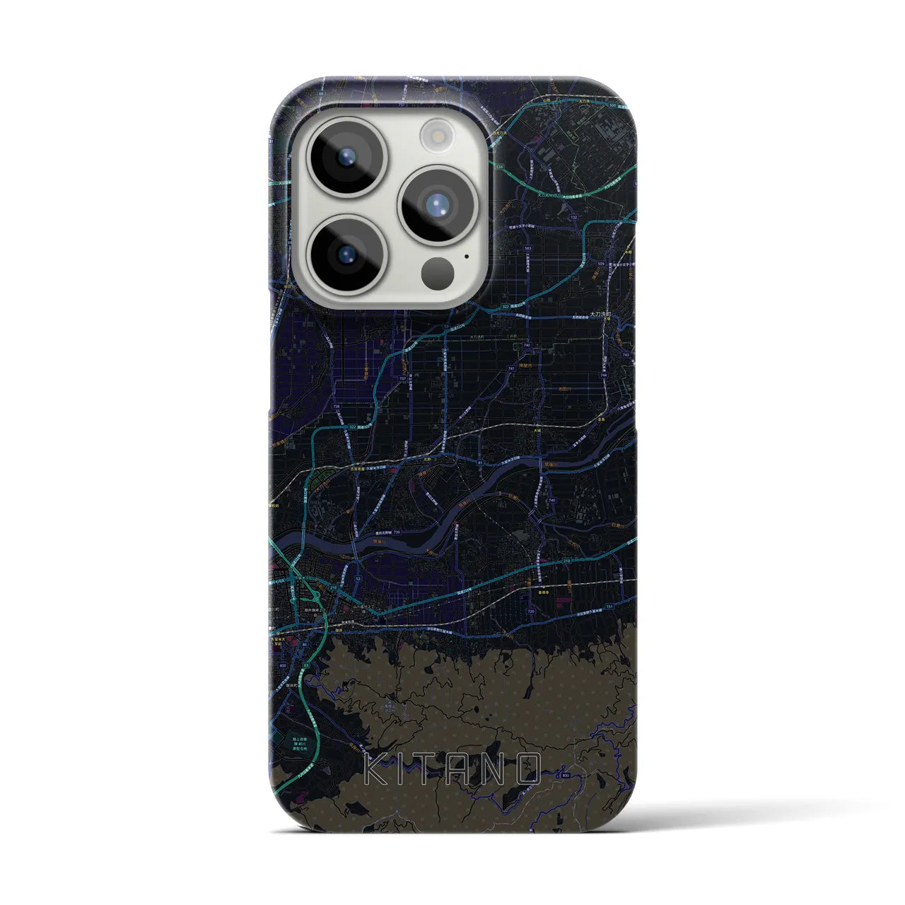 【北野(福岡県)】地図柄iPhoneケース(バックカバータイプ)