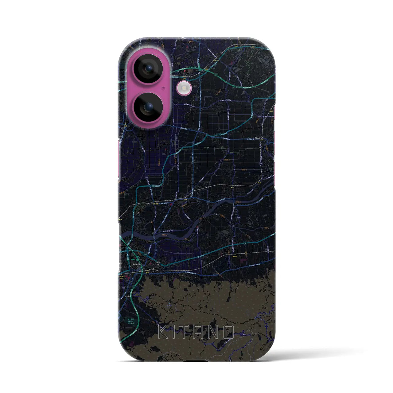 【北野(福岡県)】地図柄iPhoneケース(バックカバータイプ)