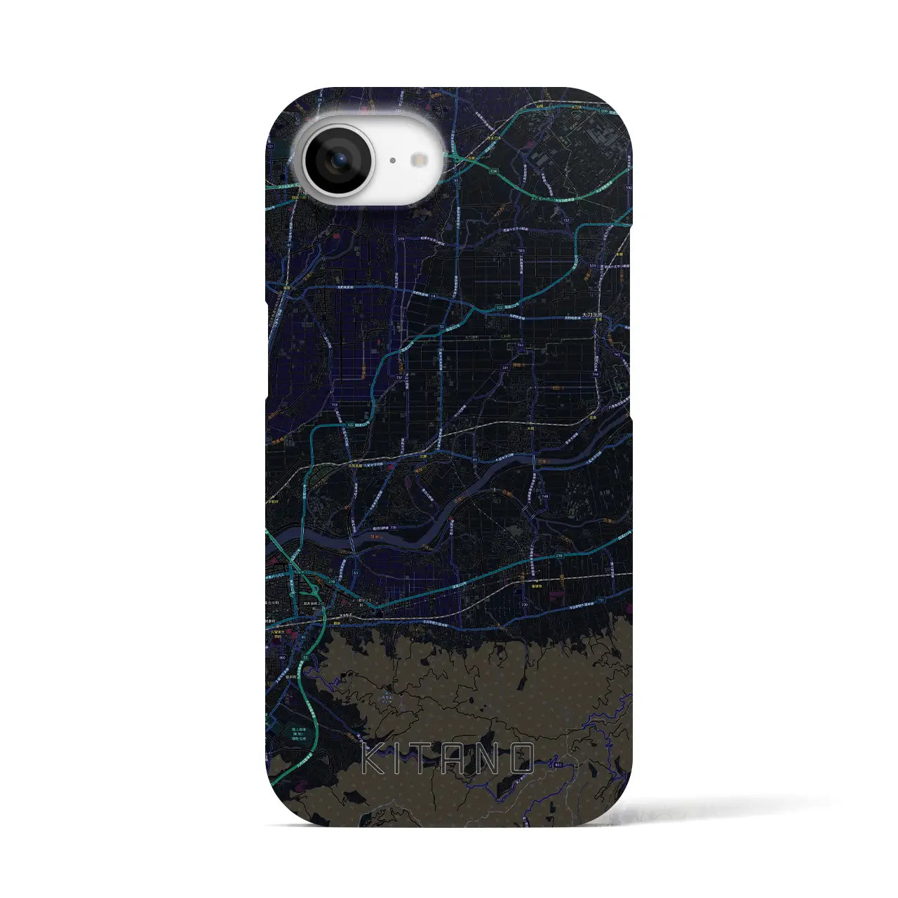 【北野(福岡県)】地図柄iPhoneケース(バックカバータイプ)