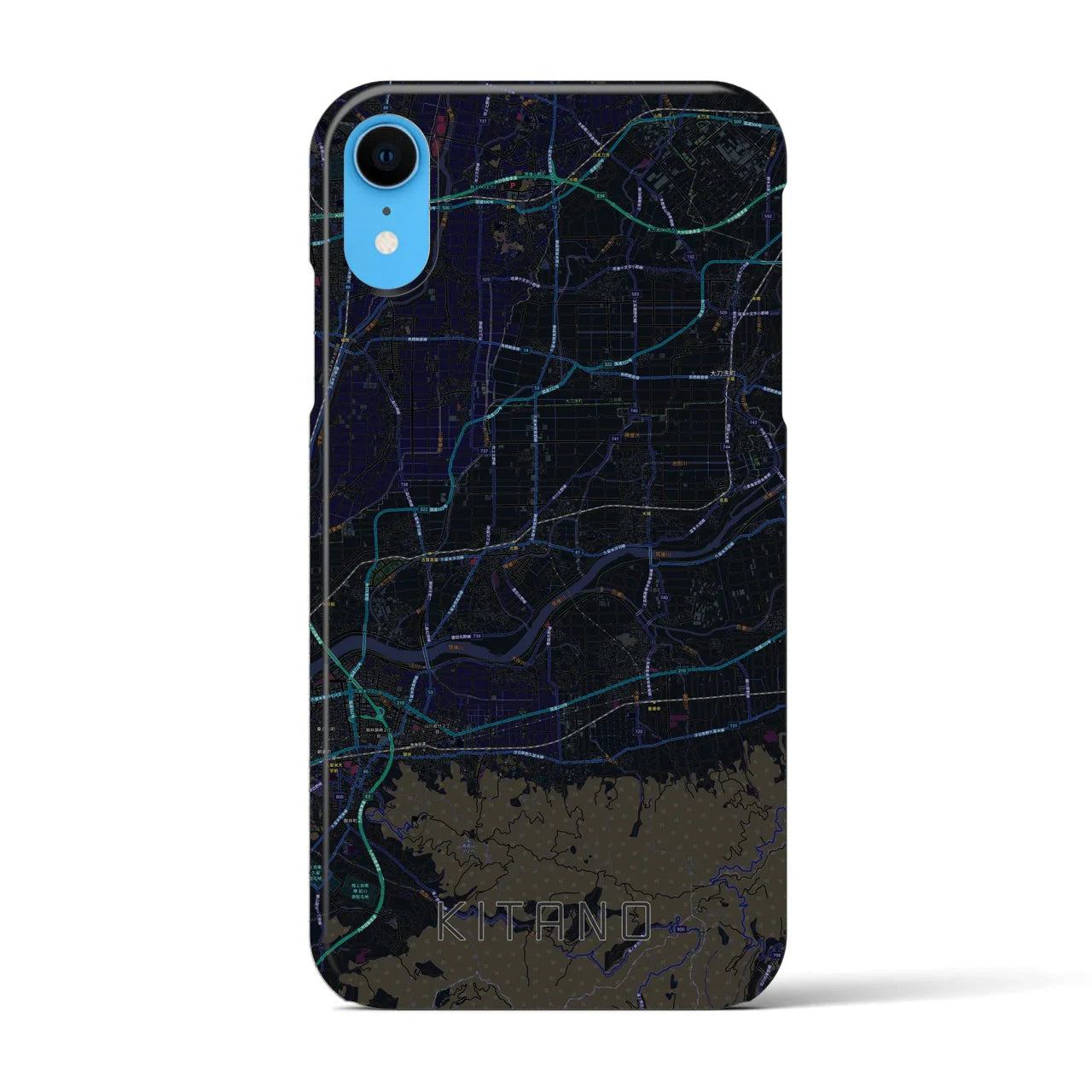 【北野(福岡県)】地図柄iPhoneケース(バックカバータイプ)