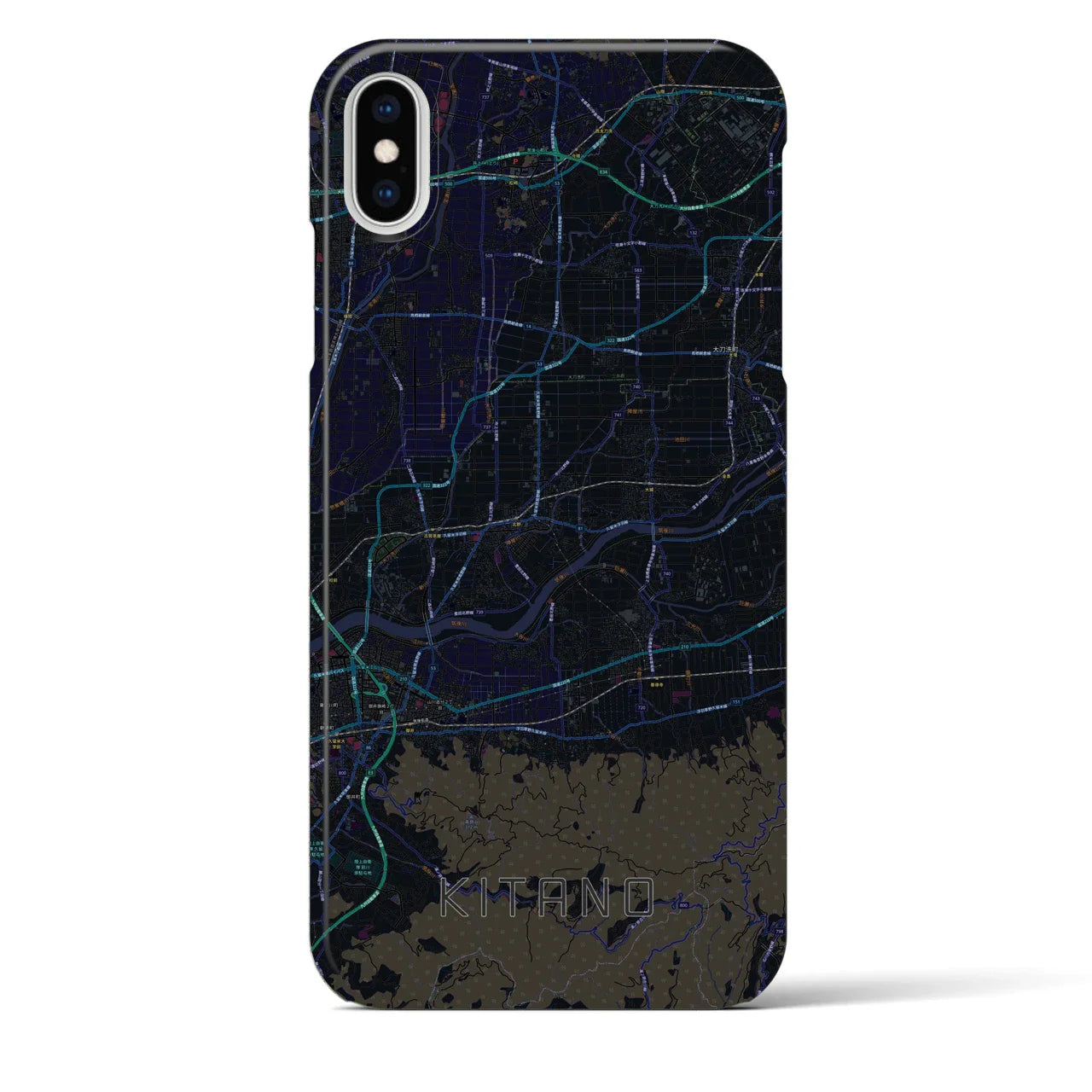 【北野(福岡県)】地図柄iPhoneケース(バックカバータイプ)