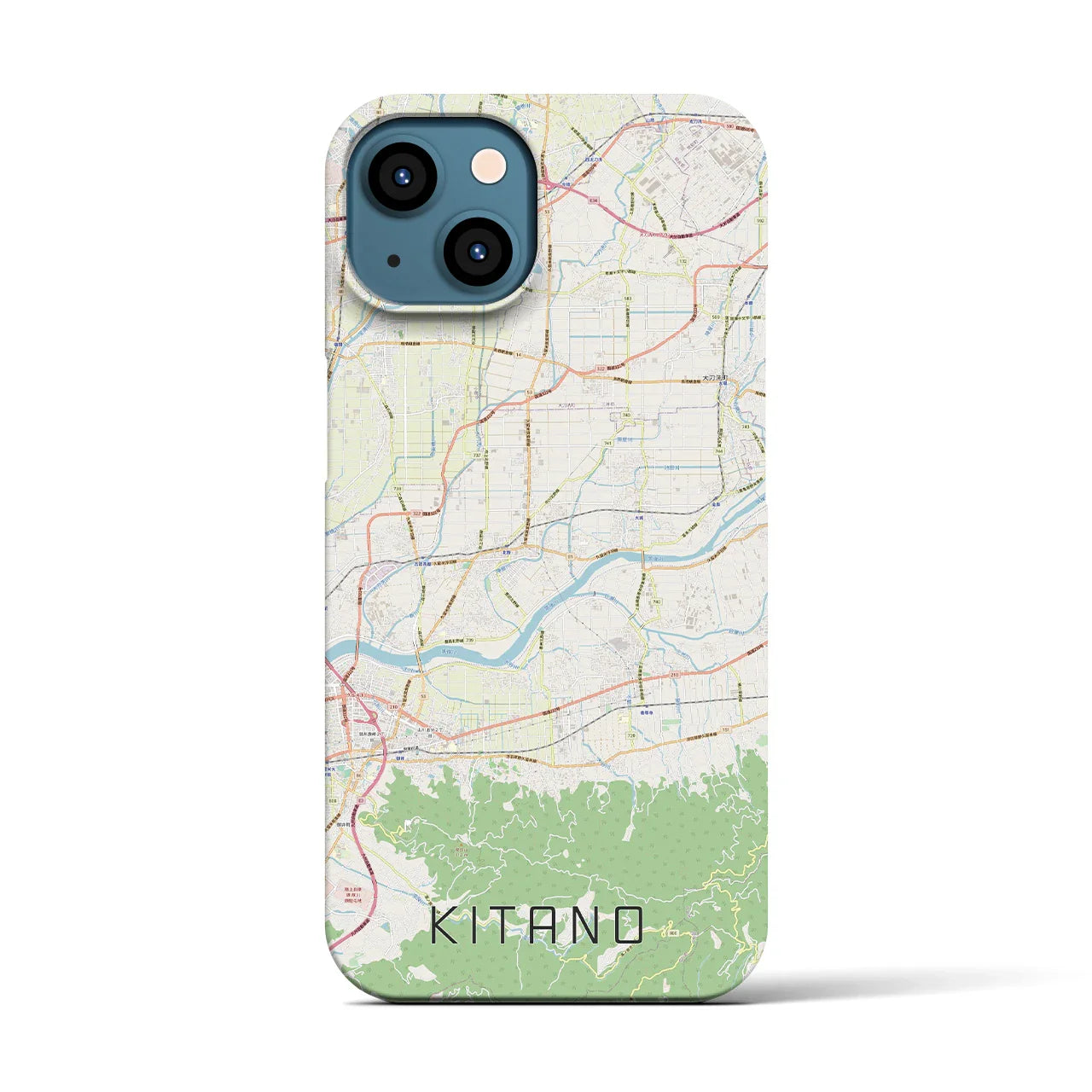 【北野(福岡県)】地図柄iPhoneケース(バックカバータイプ)