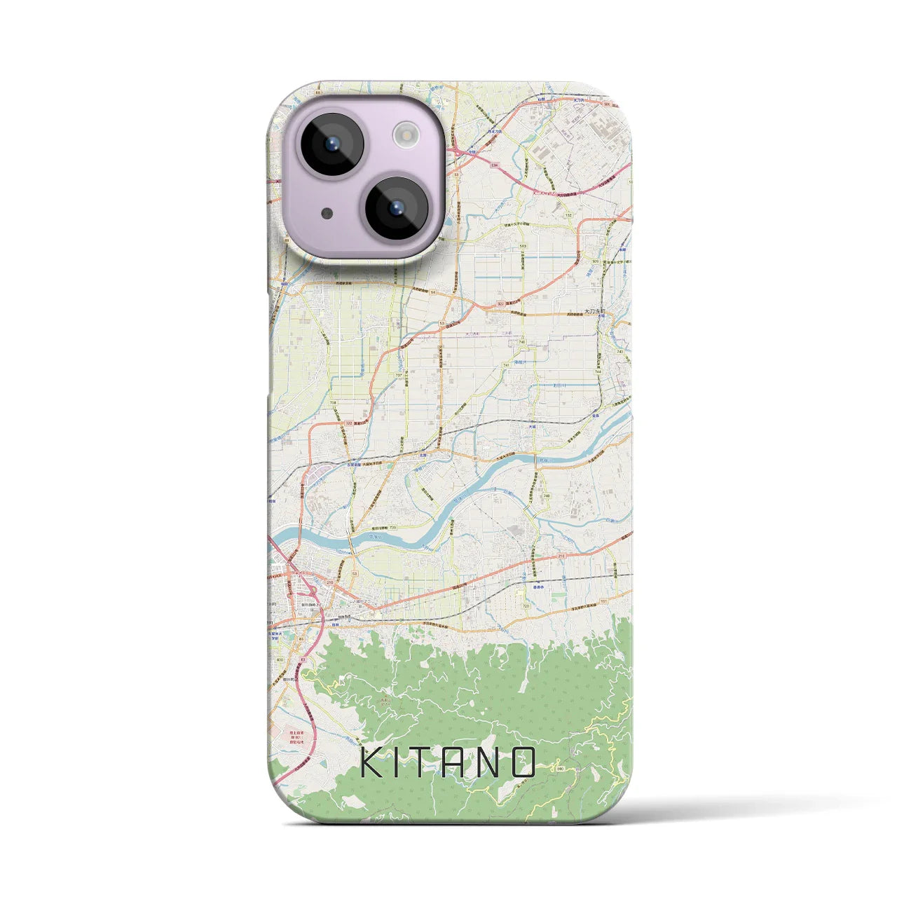 【北野(福岡県)】地図柄iPhoneケース(バックカバータイプ)