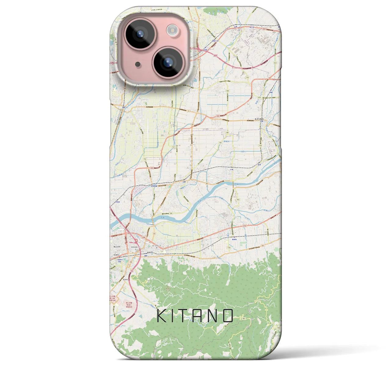 【北野(福岡県)】地図柄iPhoneケース(バックカバータイプ)