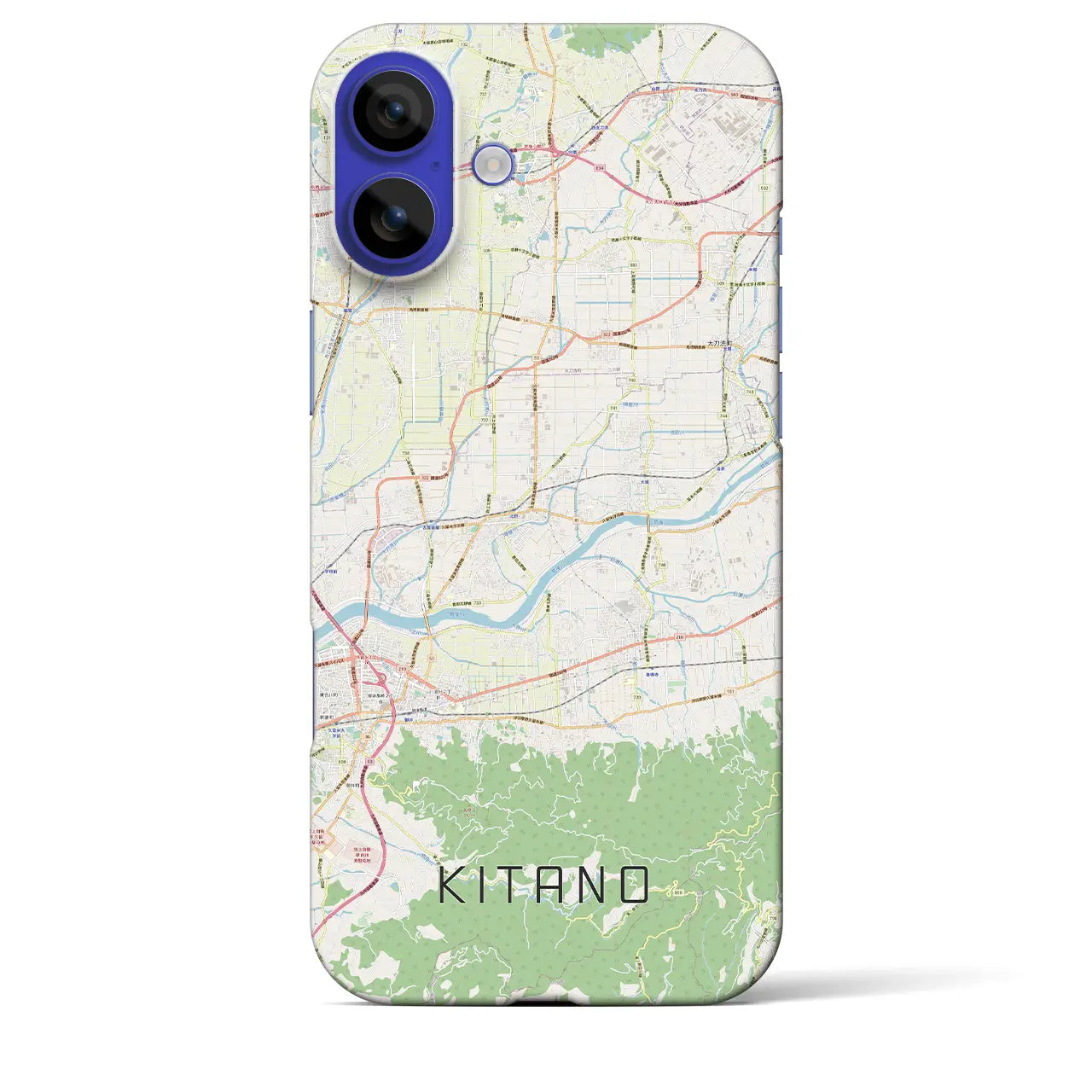 【北野(福岡県)】地図柄iPhoneケース(バックカバータイプ)ナチュラル・iPhone 16 Pro Max 用