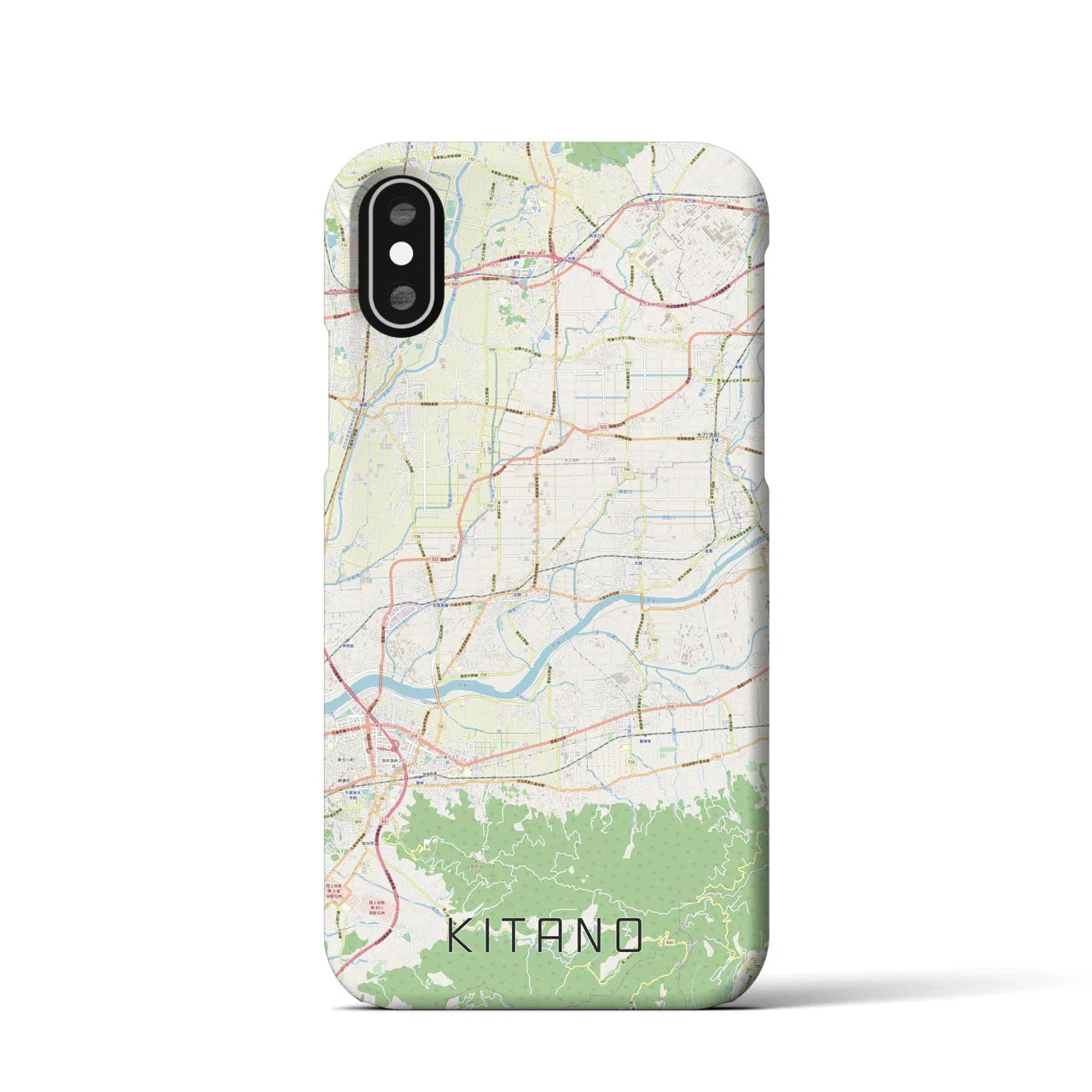 【北野(福岡県)】地図柄iPhoneケース(バックカバータイプ)