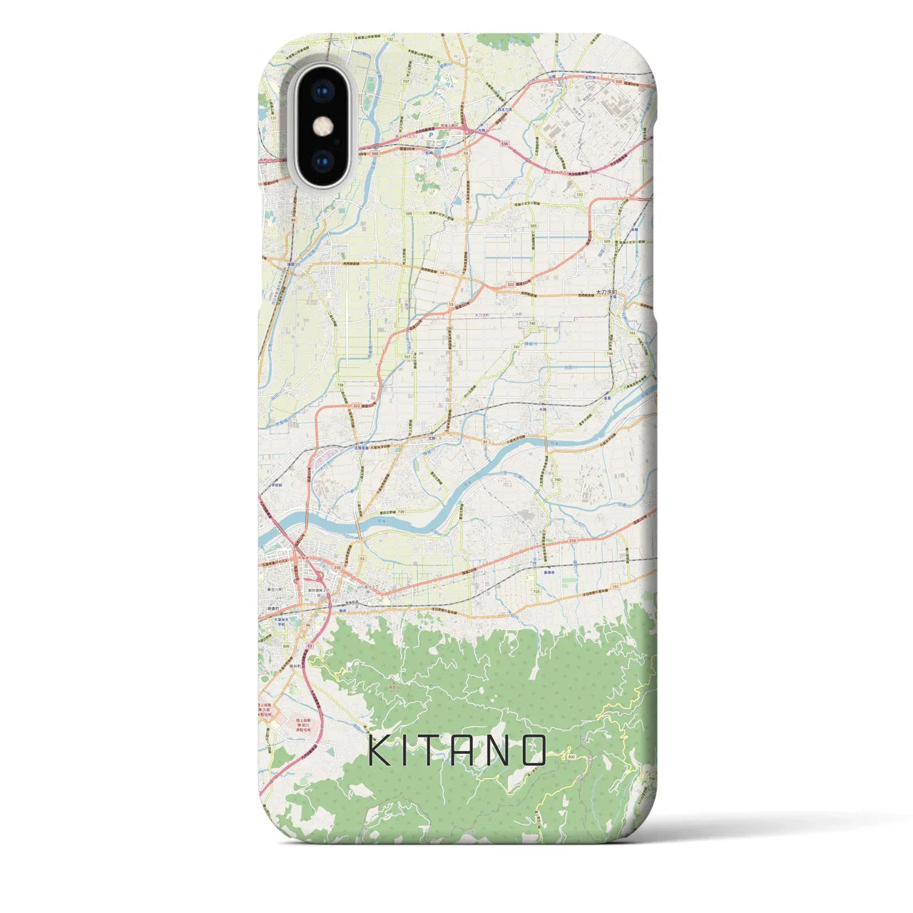 【北野(福岡県)】地図柄iPhoneケース(バックカバータイプ)