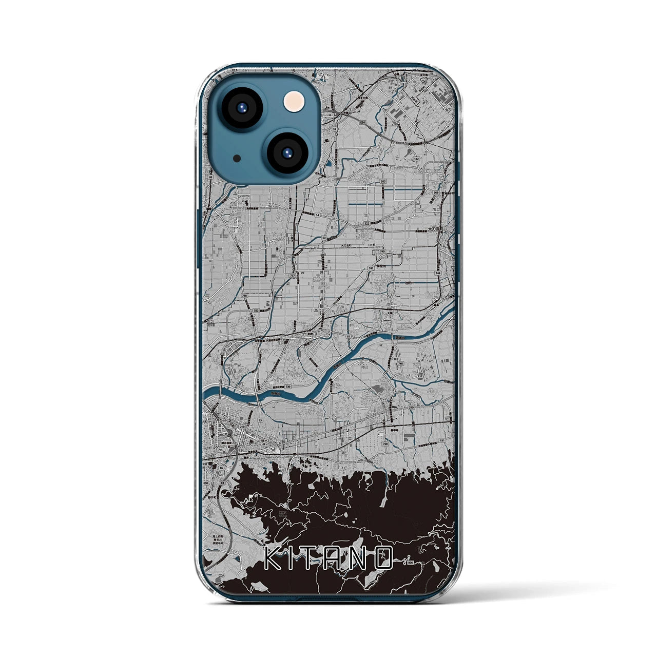 【北野(福岡県)】地図柄iPhoneケース(クリアタイプ)