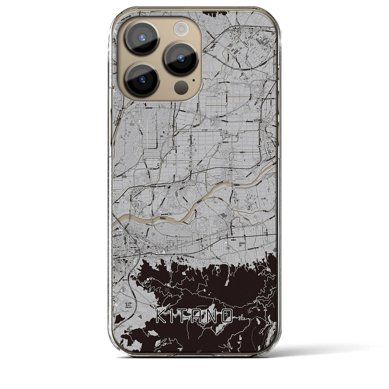 【北野(福岡県)】地図柄iPhoneケース(クリアタイプ)