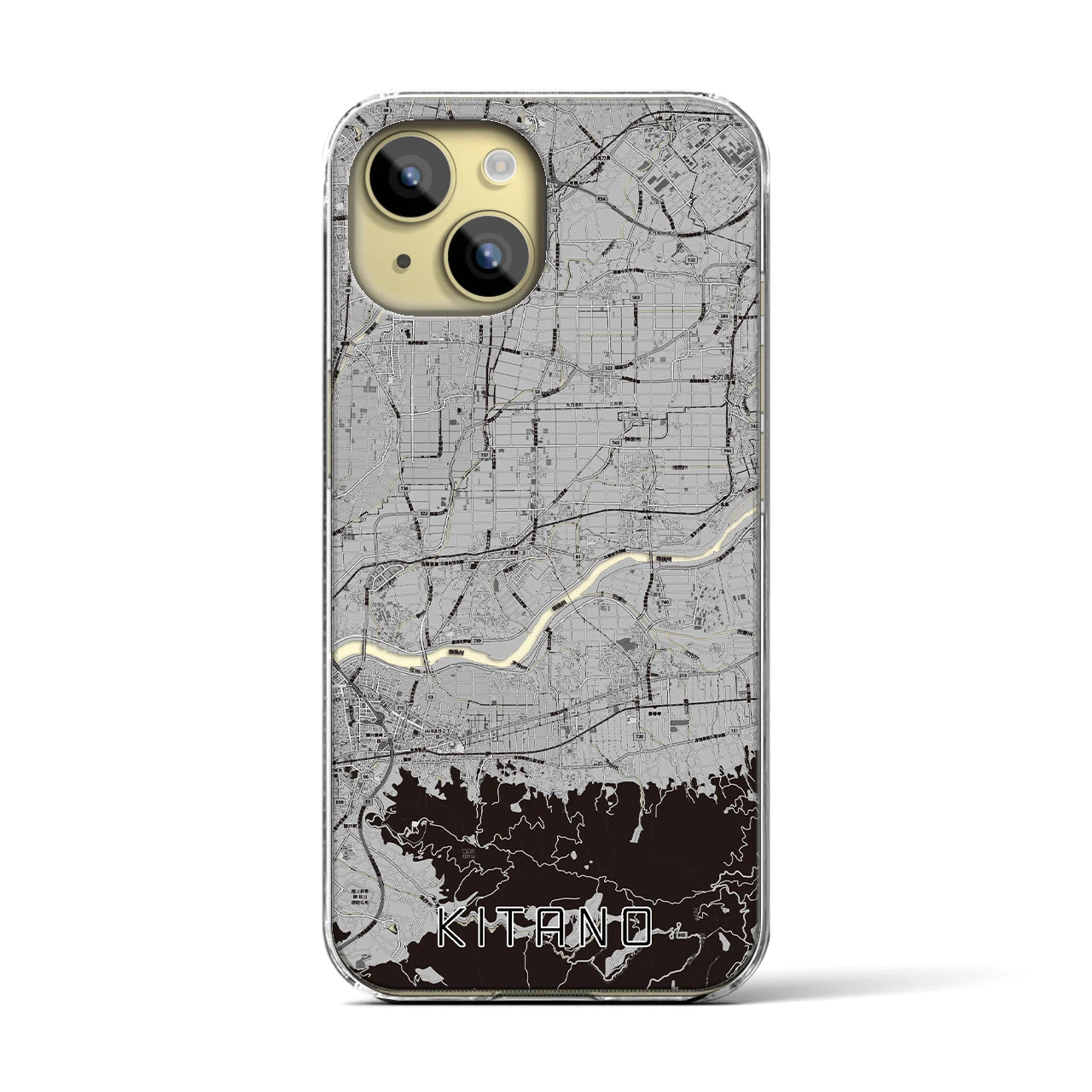 【北野(福岡県)】地図柄iPhoneケース(クリアタイプ)