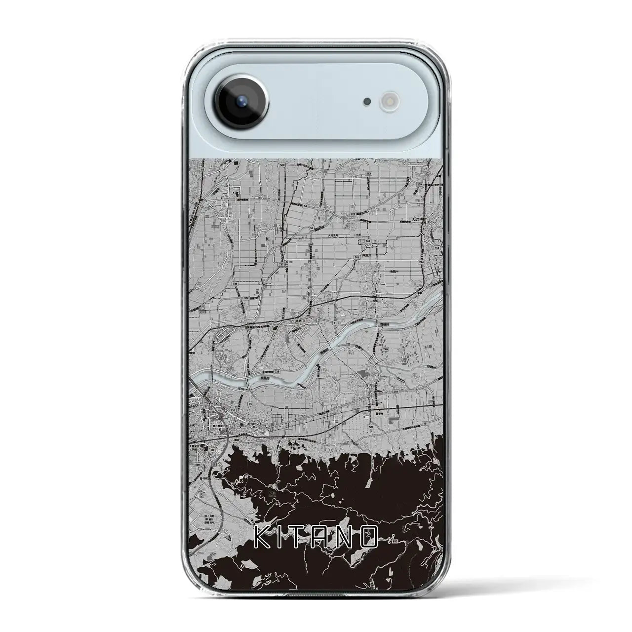 【北野(福岡県)】地図柄iPhoneケース(クリアタイプ)モノトーン・iPhone 17 Pro Max 用