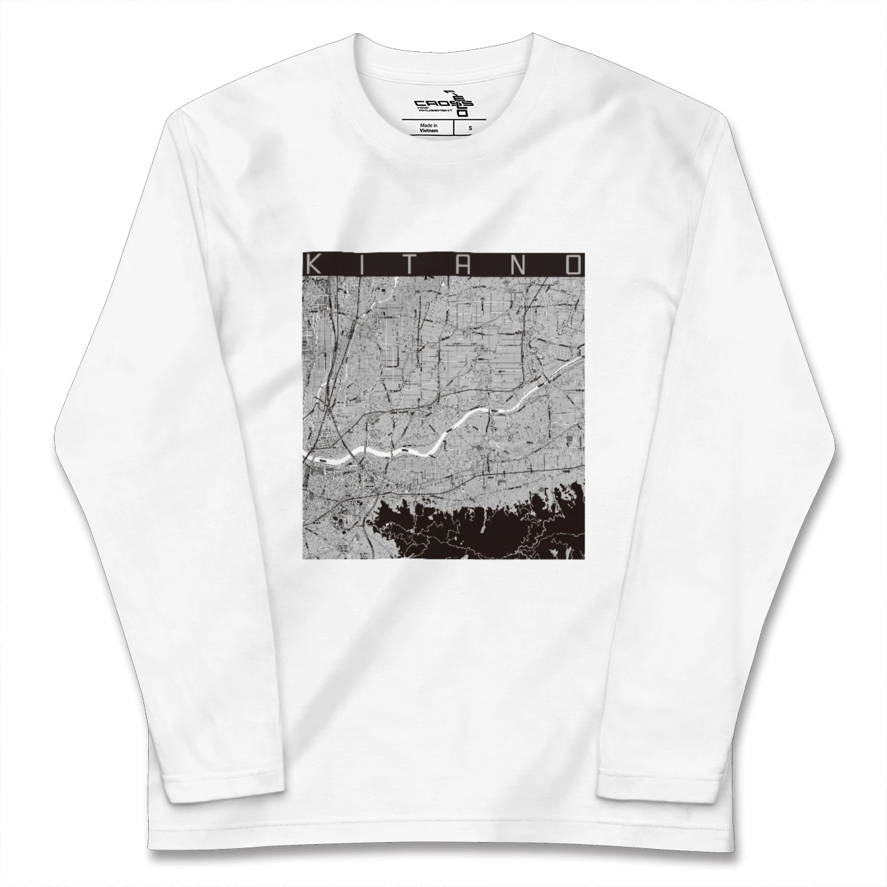 【北野(福岡県)】地図柄ロングスリーブTシャツ