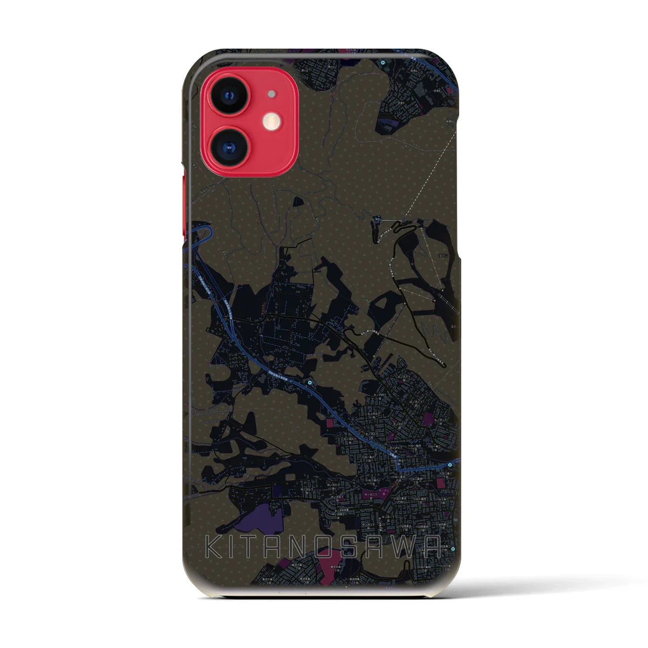 【北の沢(北海道)】地図柄iPhoneケース(バックカバータイプ)