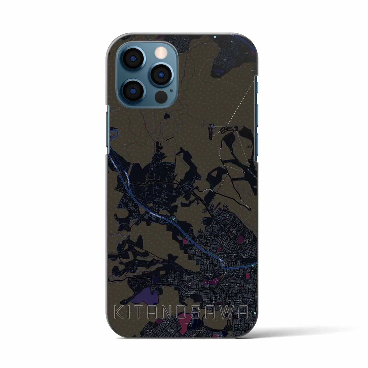 【北の沢(北海道)】地図柄iPhoneケース(バックカバータイプ)