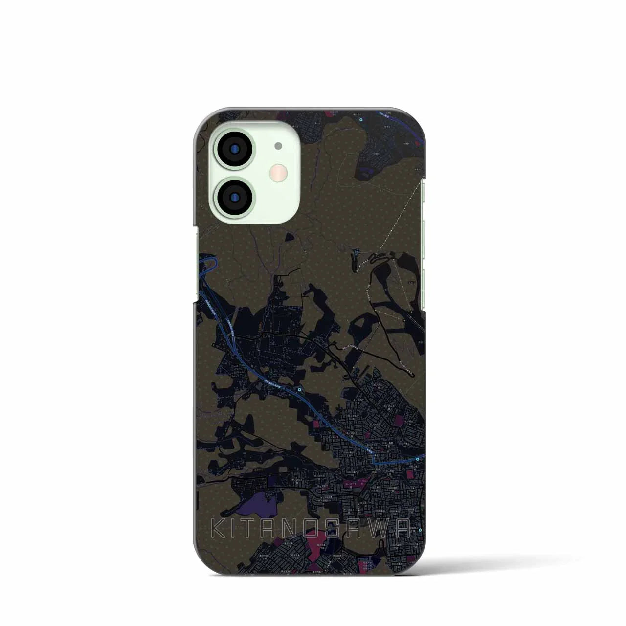 【北の沢(北海道)】地図柄iPhoneケース(バックカバータイプ)