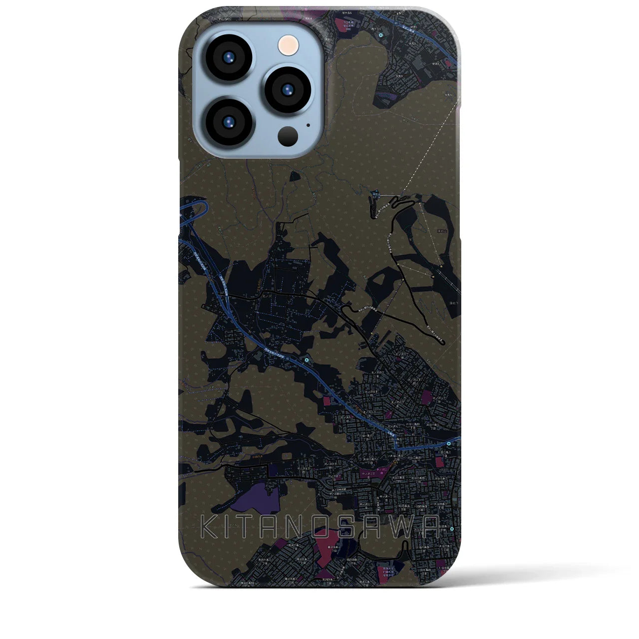 【北の沢(北海道)】地図柄iPhoneケース(バックカバータイプ)