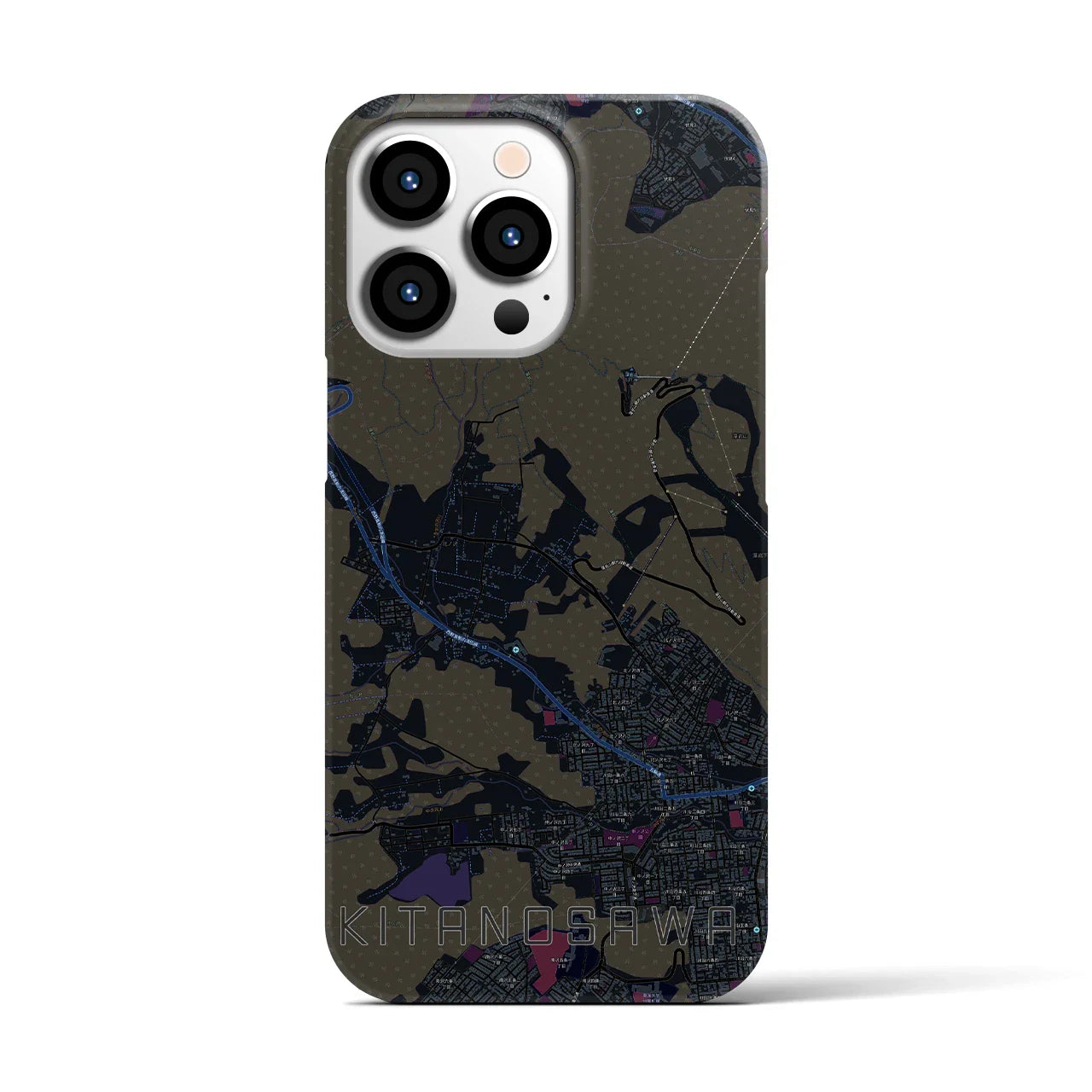 【北の沢(北海道)】地図柄iPhoneケース(バックカバータイプ)