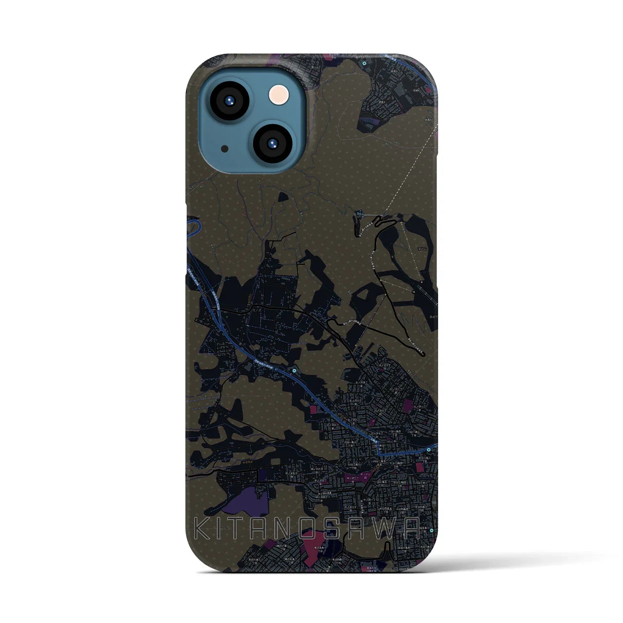 【北の沢(北海道)】地図柄iPhoneケース(バックカバータイプ)