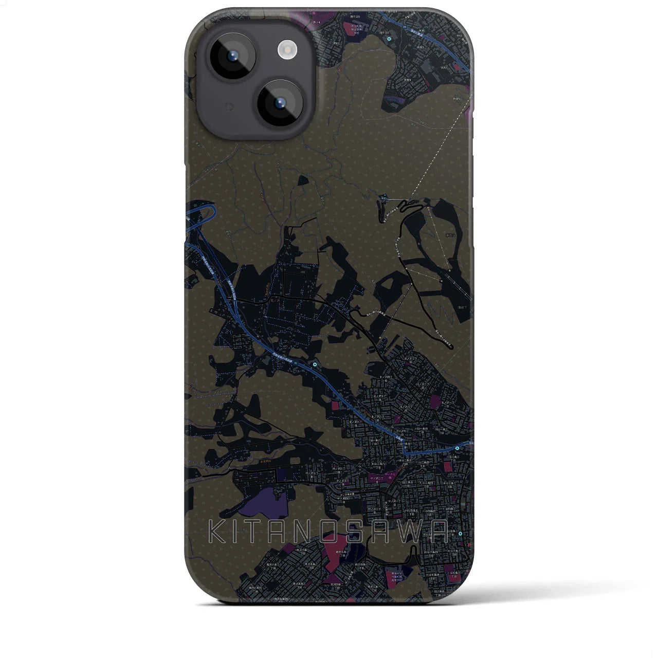 【北の沢(北海道)】地図柄iPhoneケース(バックカバータイプ)