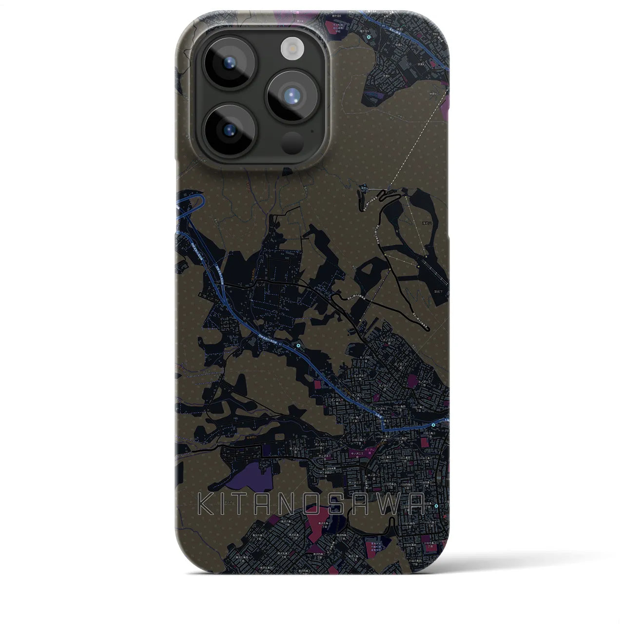 【北の沢(北海道)】地図柄iPhoneケース(バックカバータイプ)