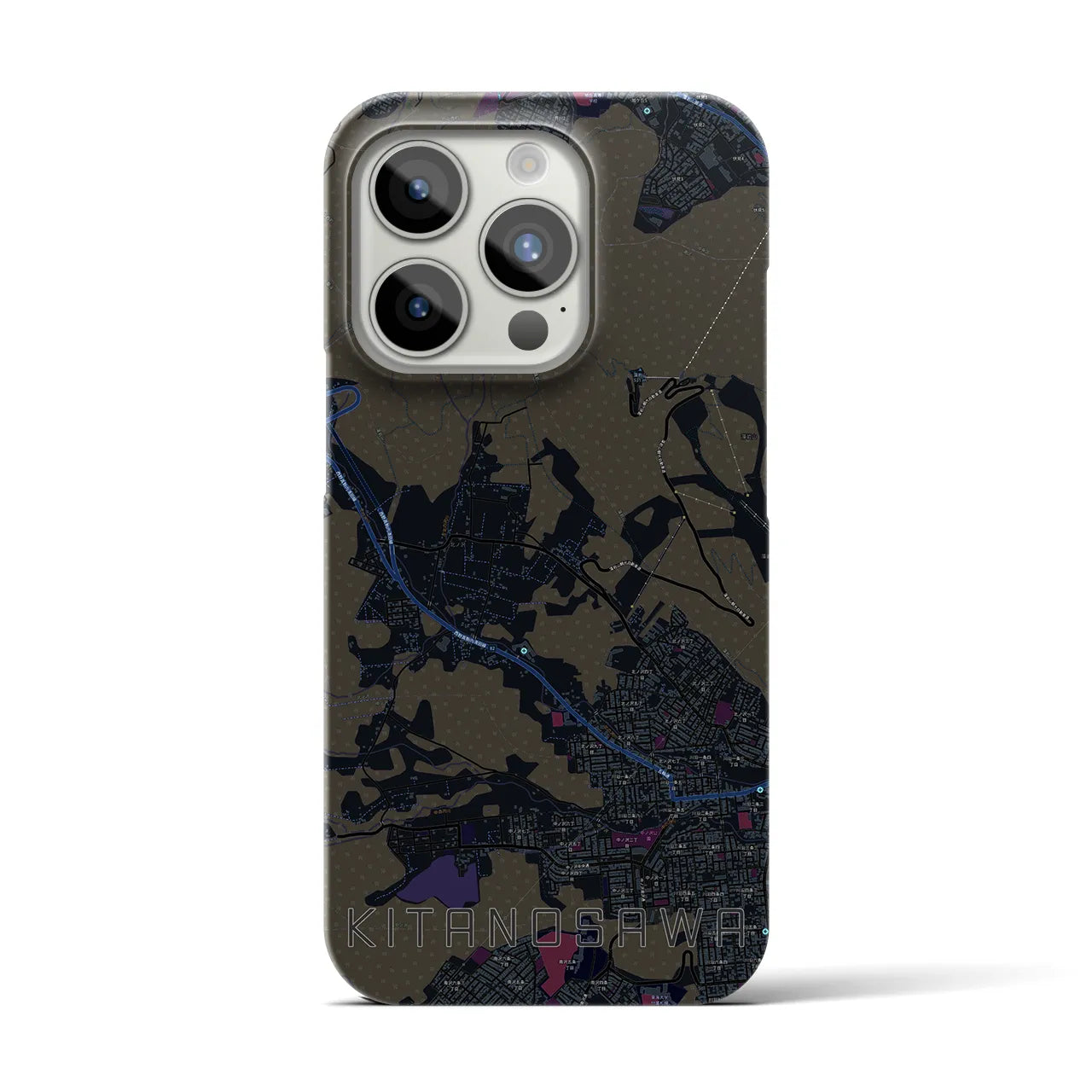 【北の沢(北海道)】地図柄iPhoneケース(バックカバータイプ)