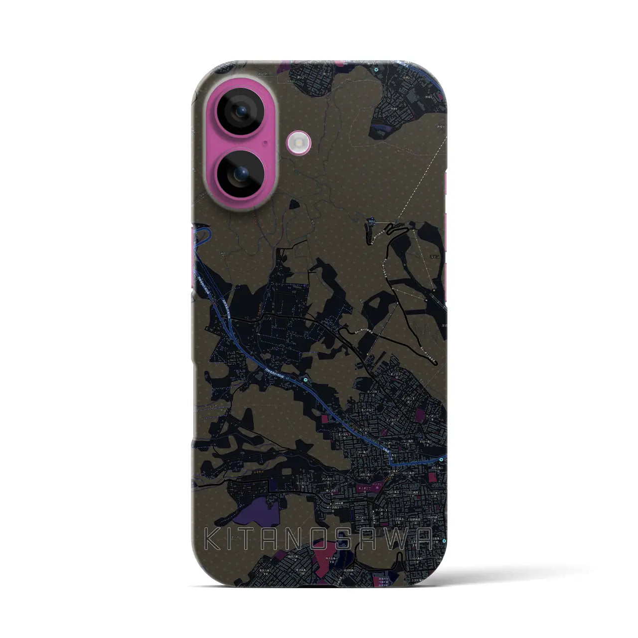 【北の沢(北海道)】地図柄iPhoneケース(バックカバータイプ)