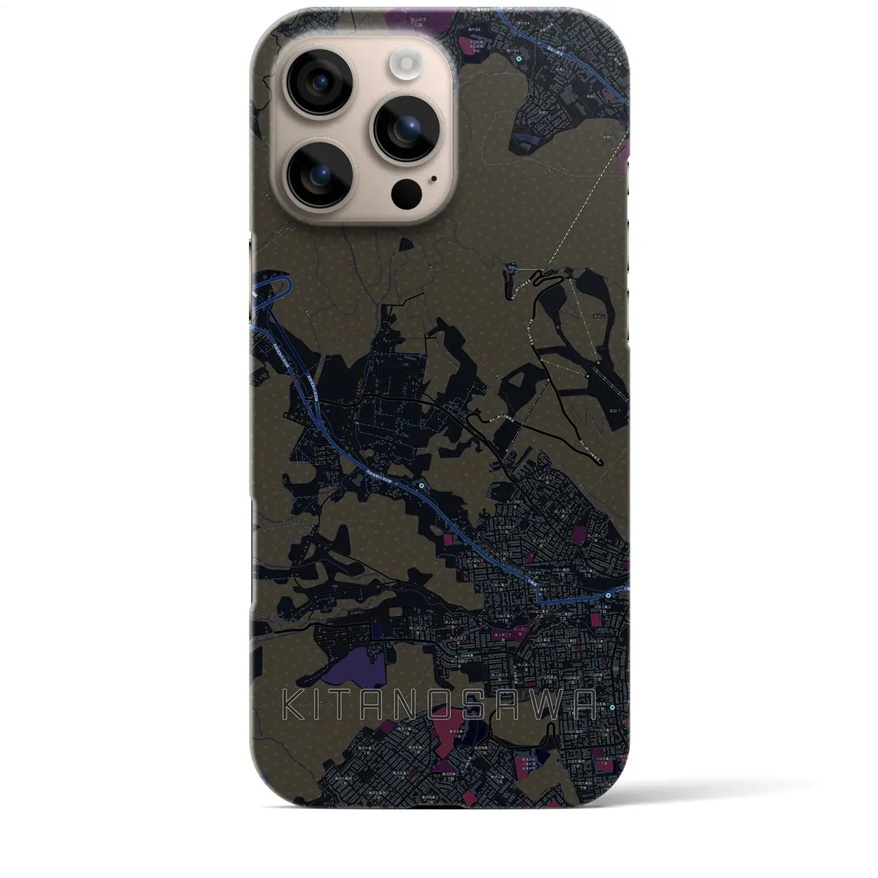 【北の沢(北海道)】地図柄iPhoneケース(バックカバータイプ)