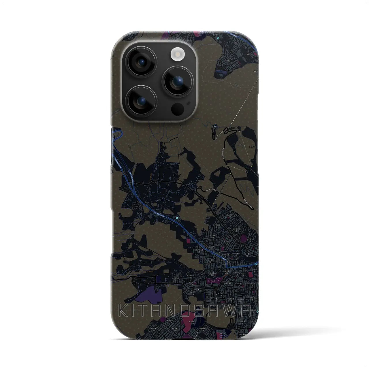 【北の沢(北海道)】地図柄iPhoneケース(バックカバータイプ)