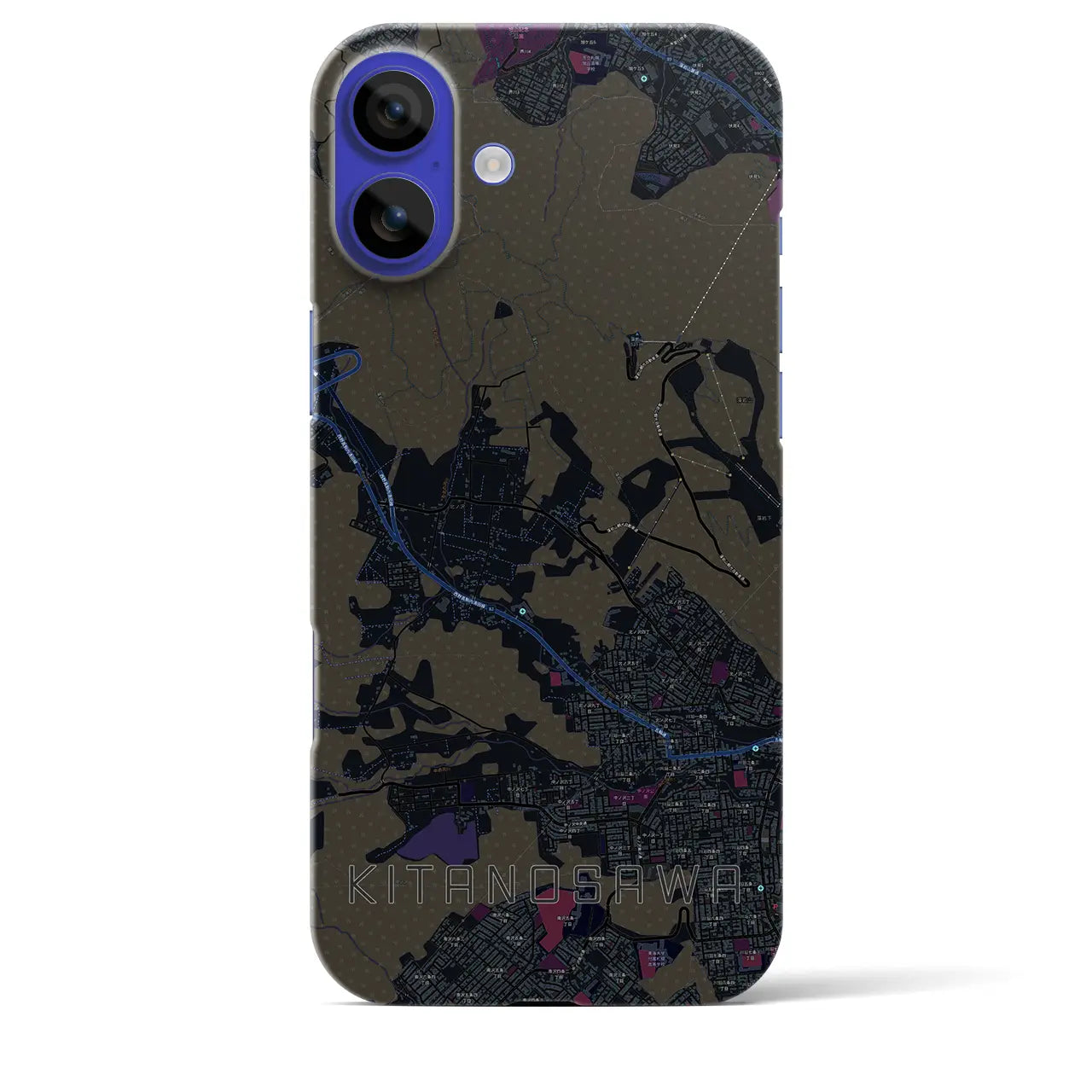 【北の沢(北海道)】地図柄iPhoneケース(バックカバータイプ)