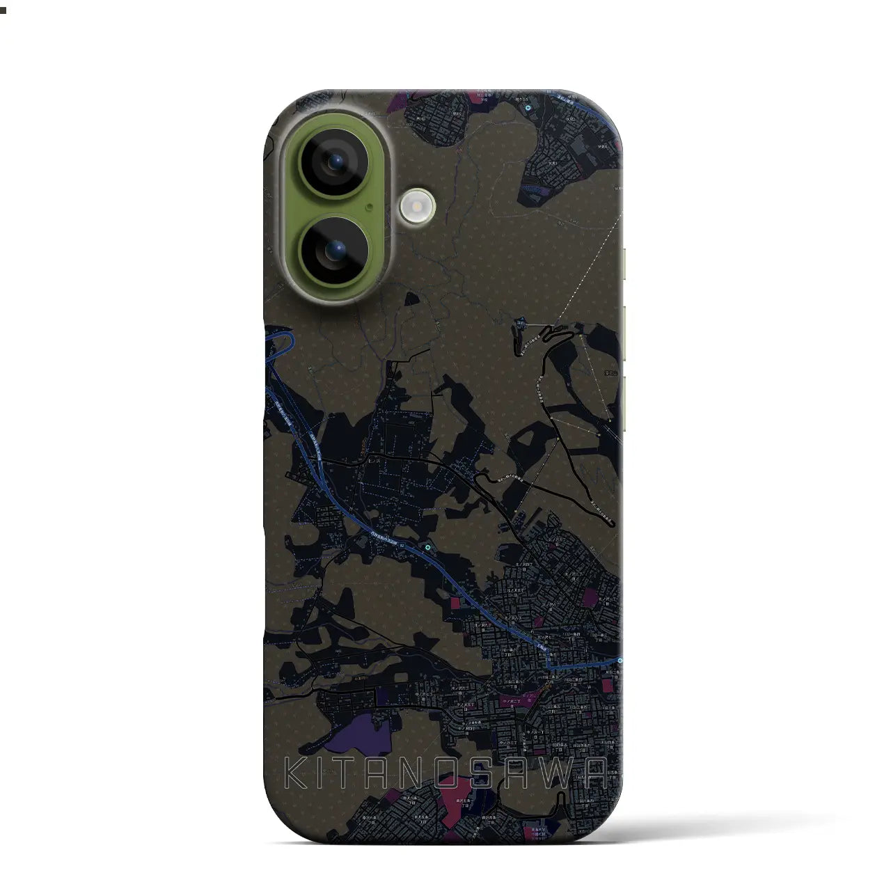 【北の沢(北海道)】地図柄iPhoneケース(バックカバータイプ)