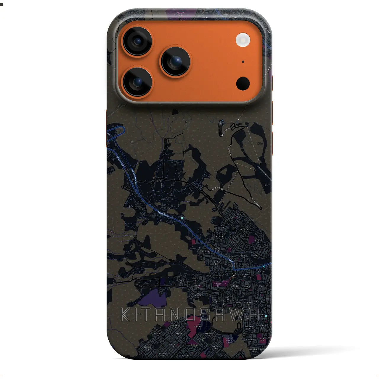 【北の沢(北海道)】地図柄iPhoneケース(バックカバータイプ)