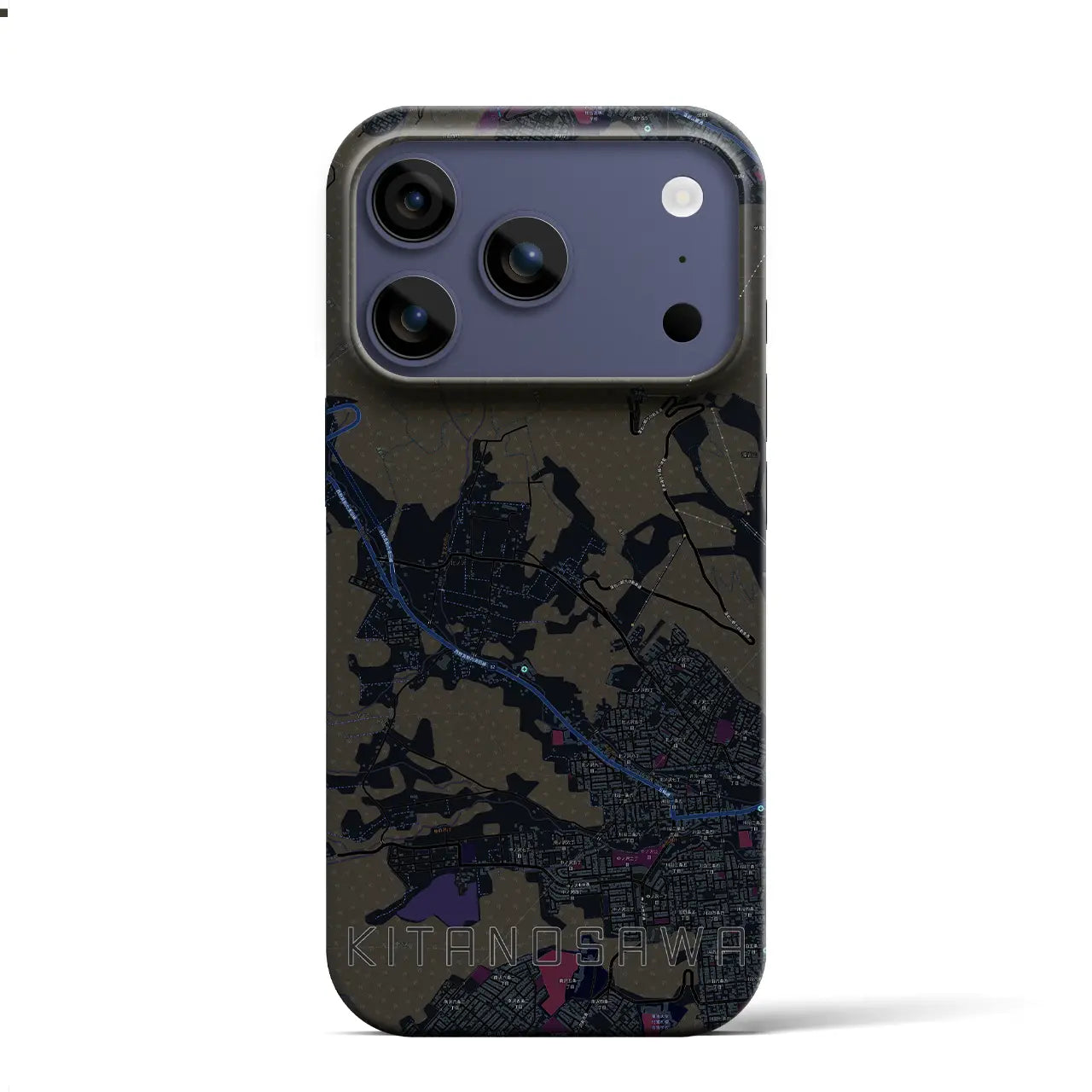 【北の沢(北海道)】地図柄iPhoneケース(バックカバータイプ)
