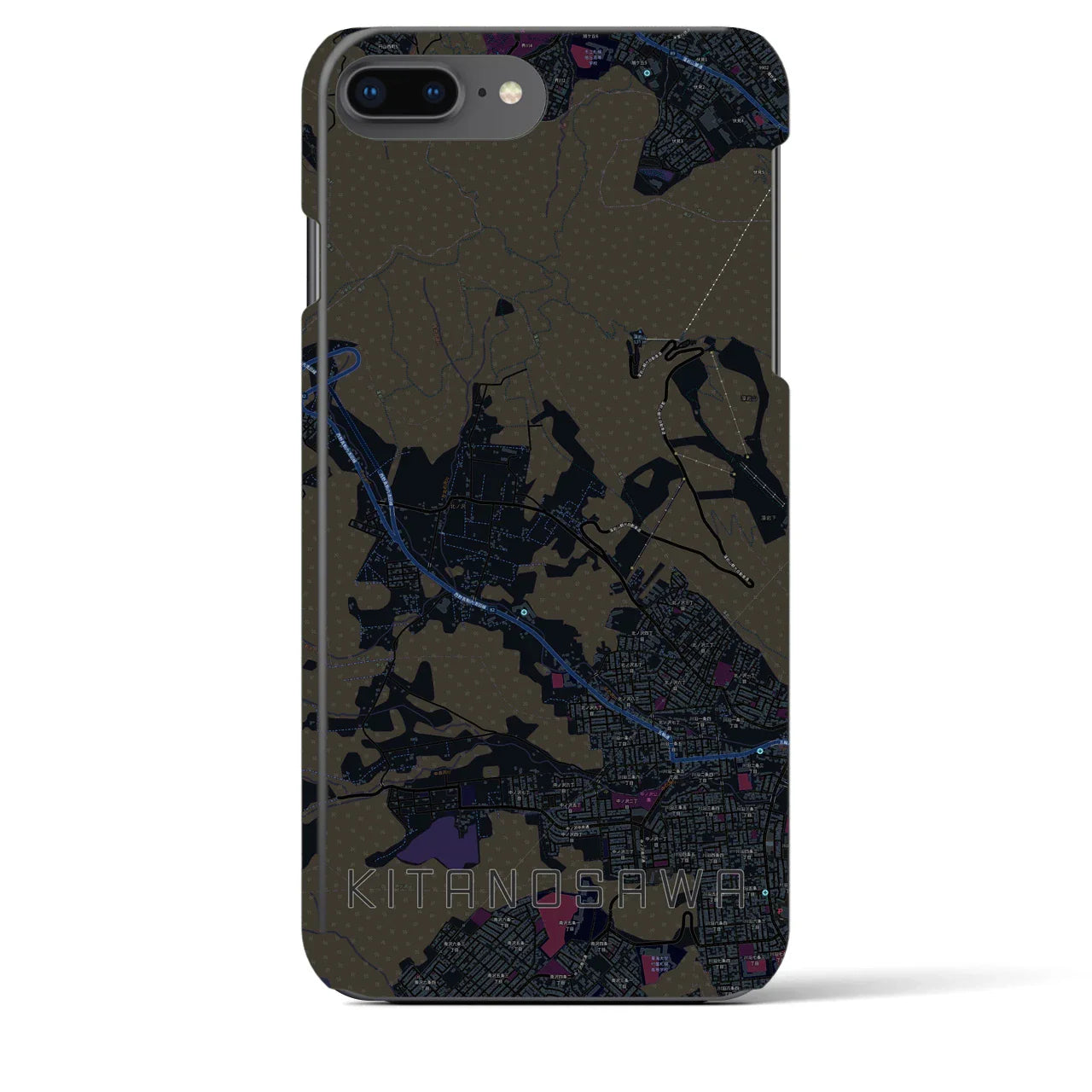 【北の沢(北海道)】地図柄iPhoneケース(バックカバータイプ)