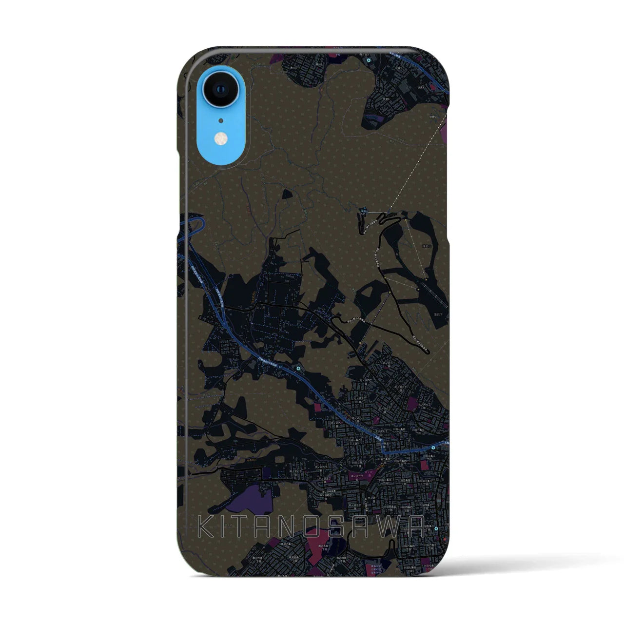 【北の沢(北海道)】地図柄iPhoneケース(バックカバータイプ)