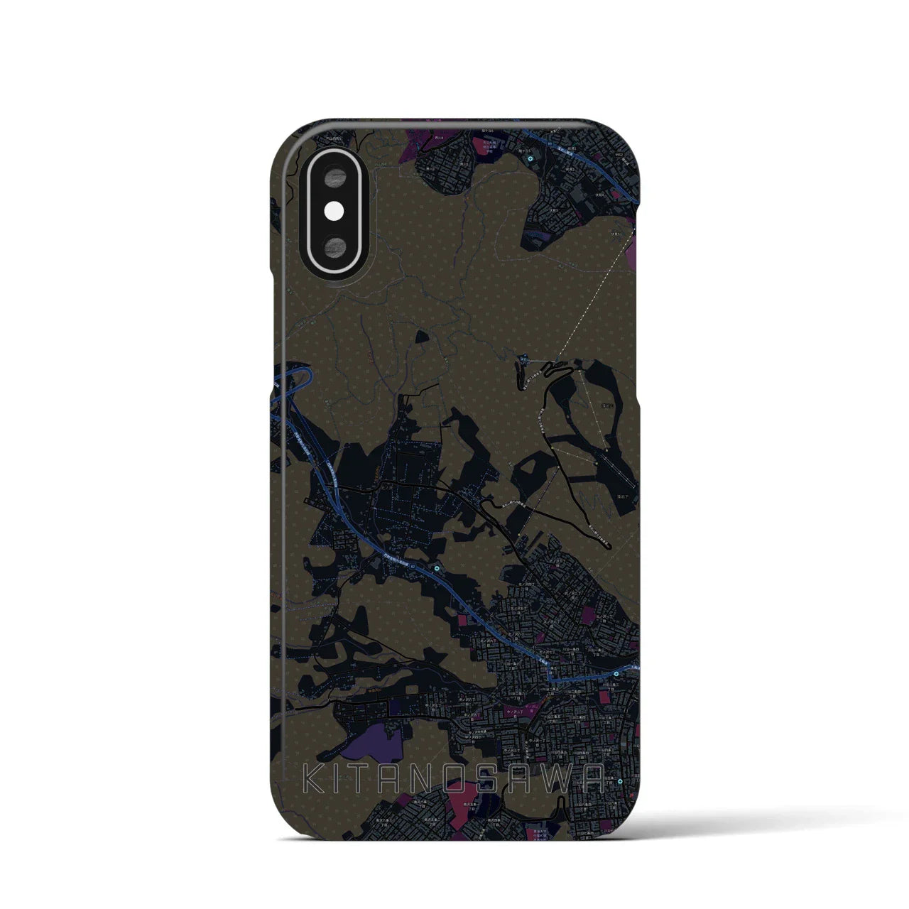 【北の沢(北海道)】地図柄iPhoneケース(バックカバータイプ)